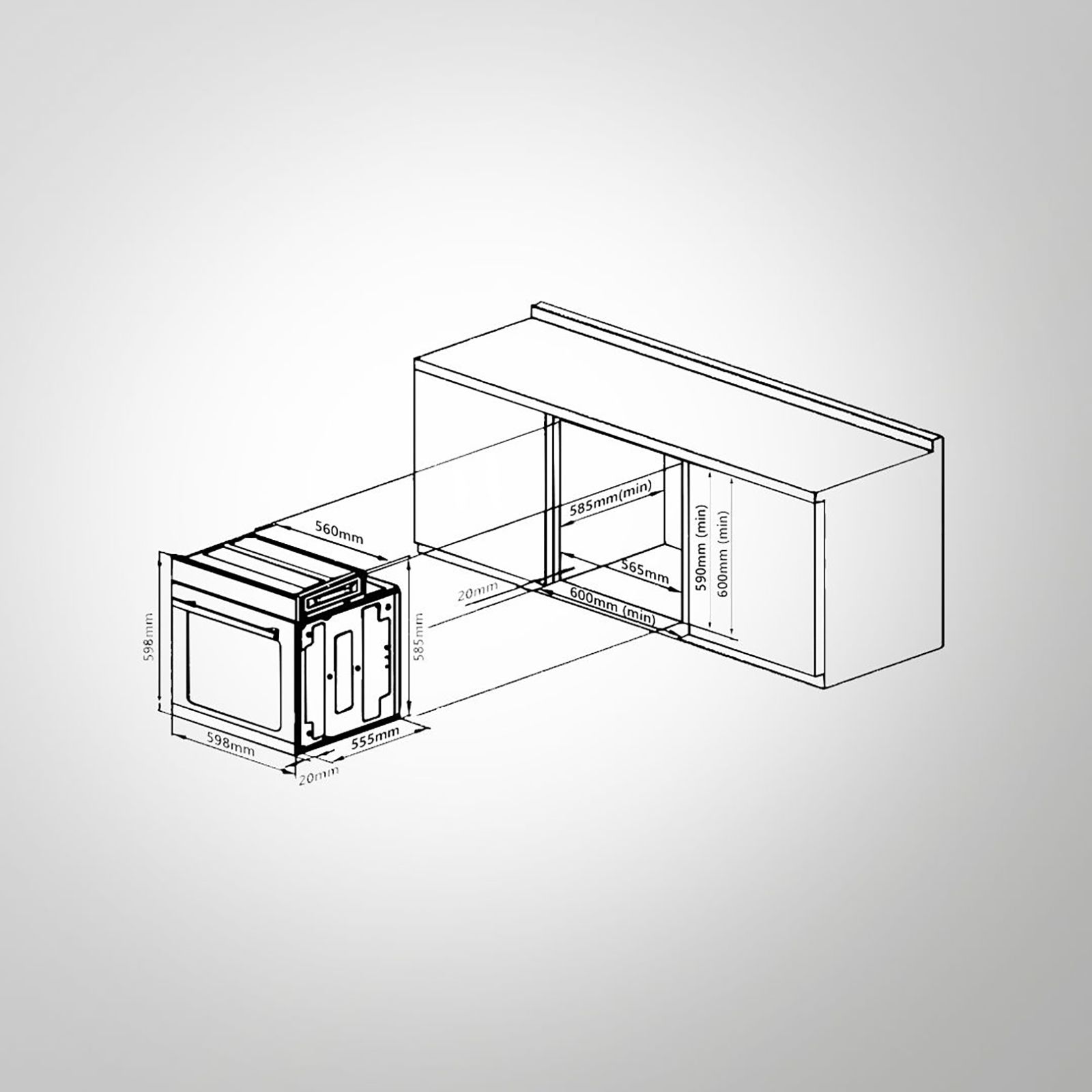 KAFF Series Collection 81L 60cm Built-in Microwave with 3D Hot Air Technology (OV81ZNSC, Black)_8