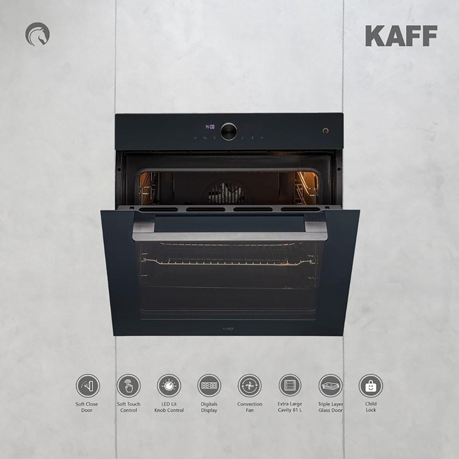 KAFF Series Collection 81L 60cm Built-in Microwave with 3D Hot Air Technology (OV81ZNSC, Black)_10