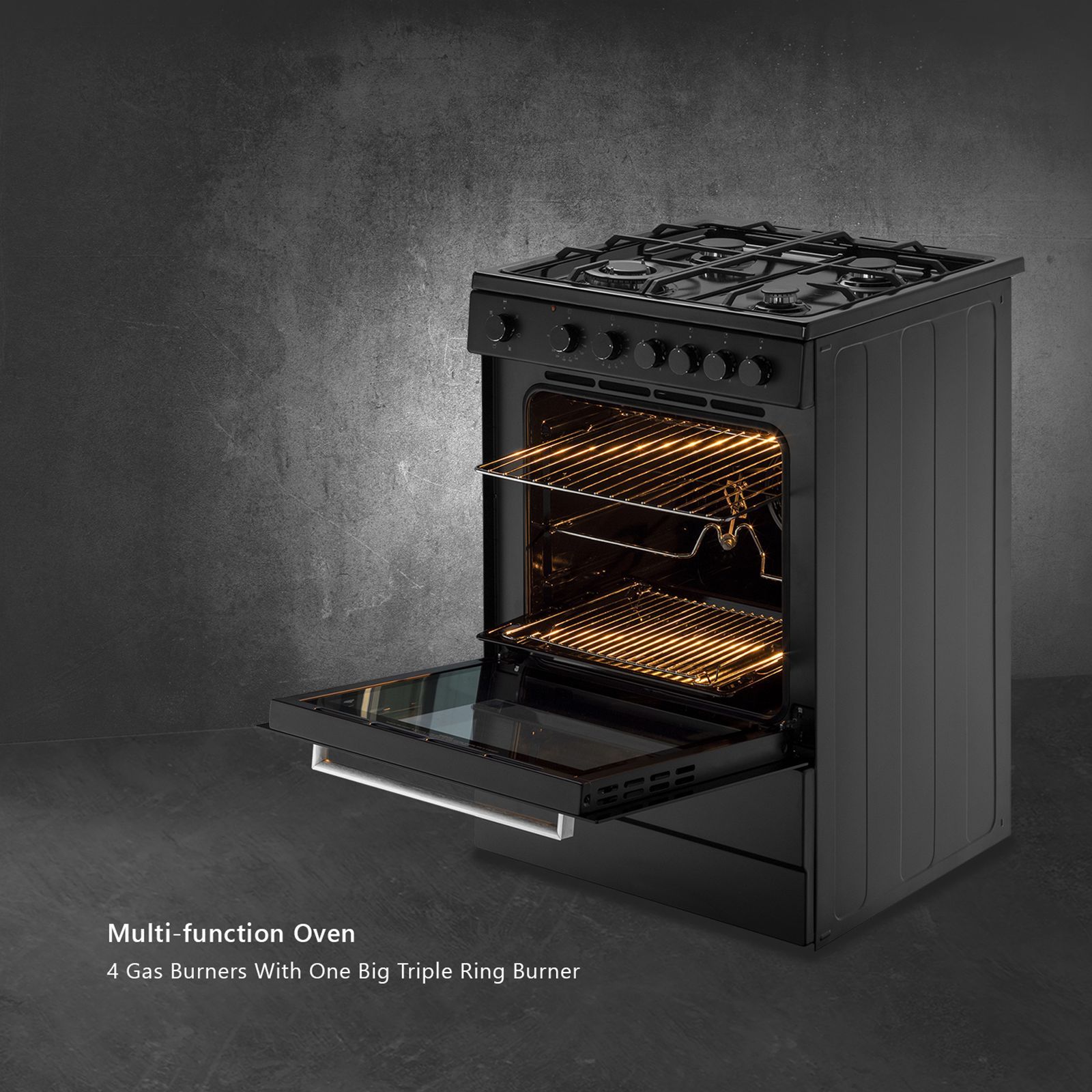 KAFF 60 Litres 4 Burner Cooking Range with Electric Oven (KAB60, Black)_10