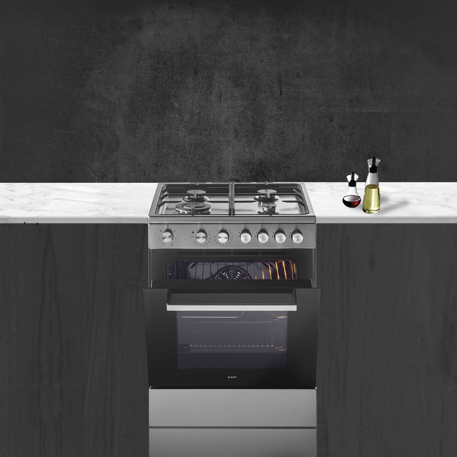 KAFF 60 Litres 4 Burner Cooking Range with Electric Oven (KAB60SS, Silver)_8