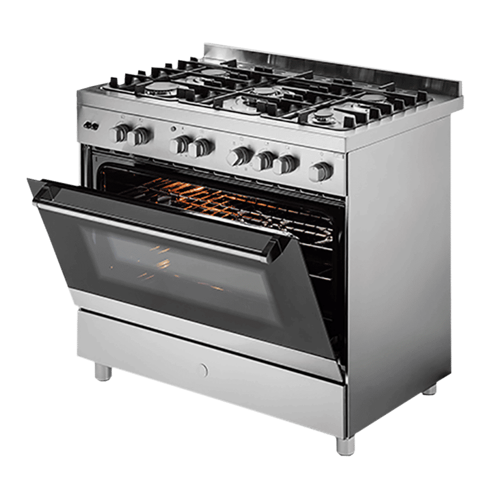 KAFF 100 Litres 5 Burner Cooking Range with Electric Oven (KGM90, Silver)_1