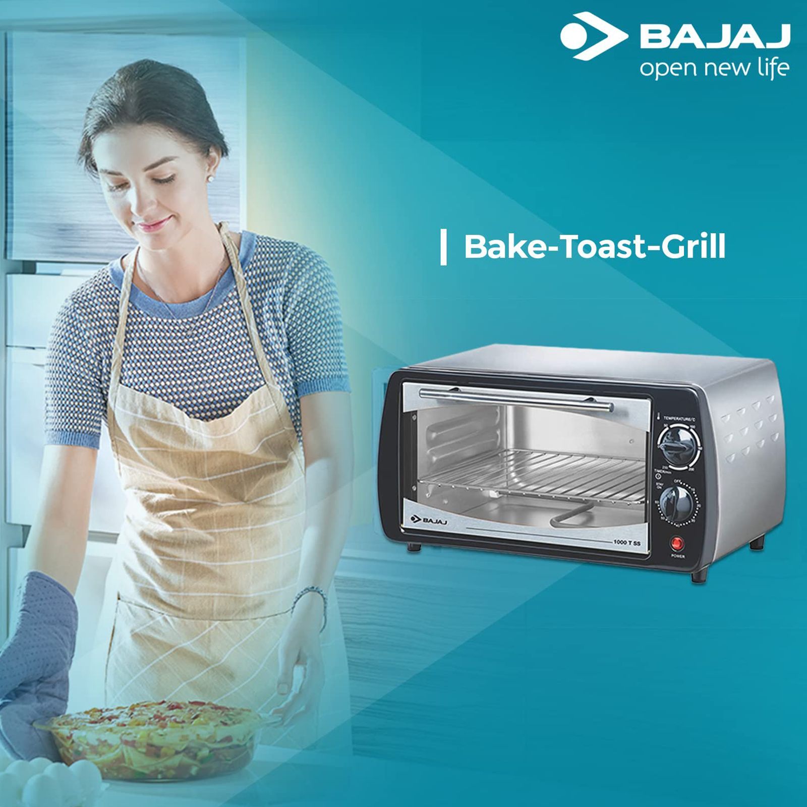 BAJAJ Majesty 1000 TSS 10L Oven Toaster Grill with Unique Heating Element Design (Black/Silver)_8