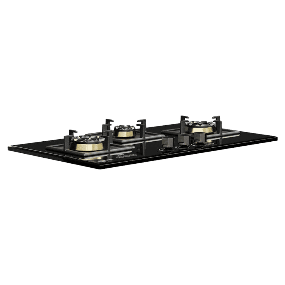 Crompton Optime Toughened Glass Top 3 Burner Automatic Hob (3D Flame Technology, Midnight Black)_7