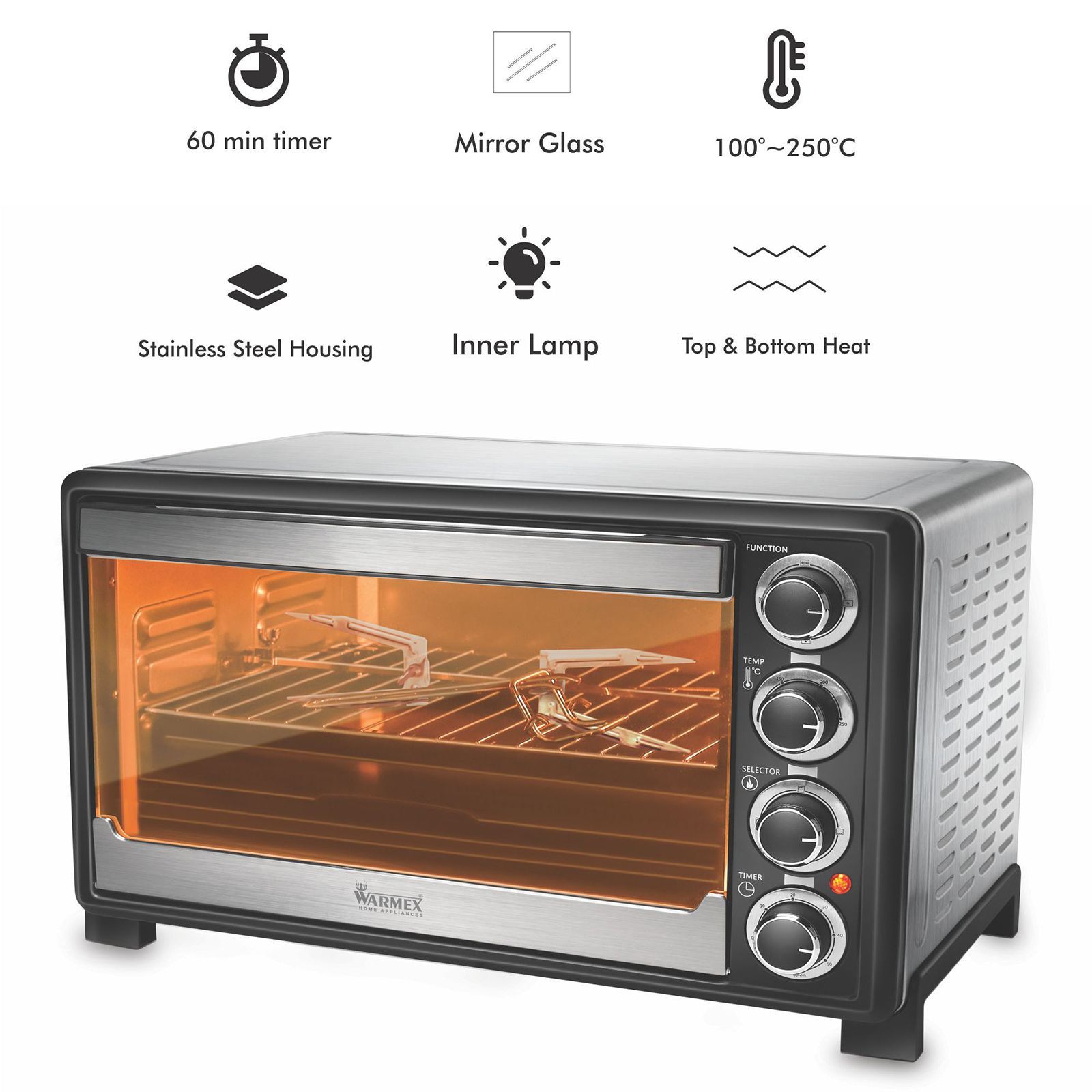 WARMEX MB35L 35L Oven Toaster Grill with 14 Autocook Menus (Black)_18