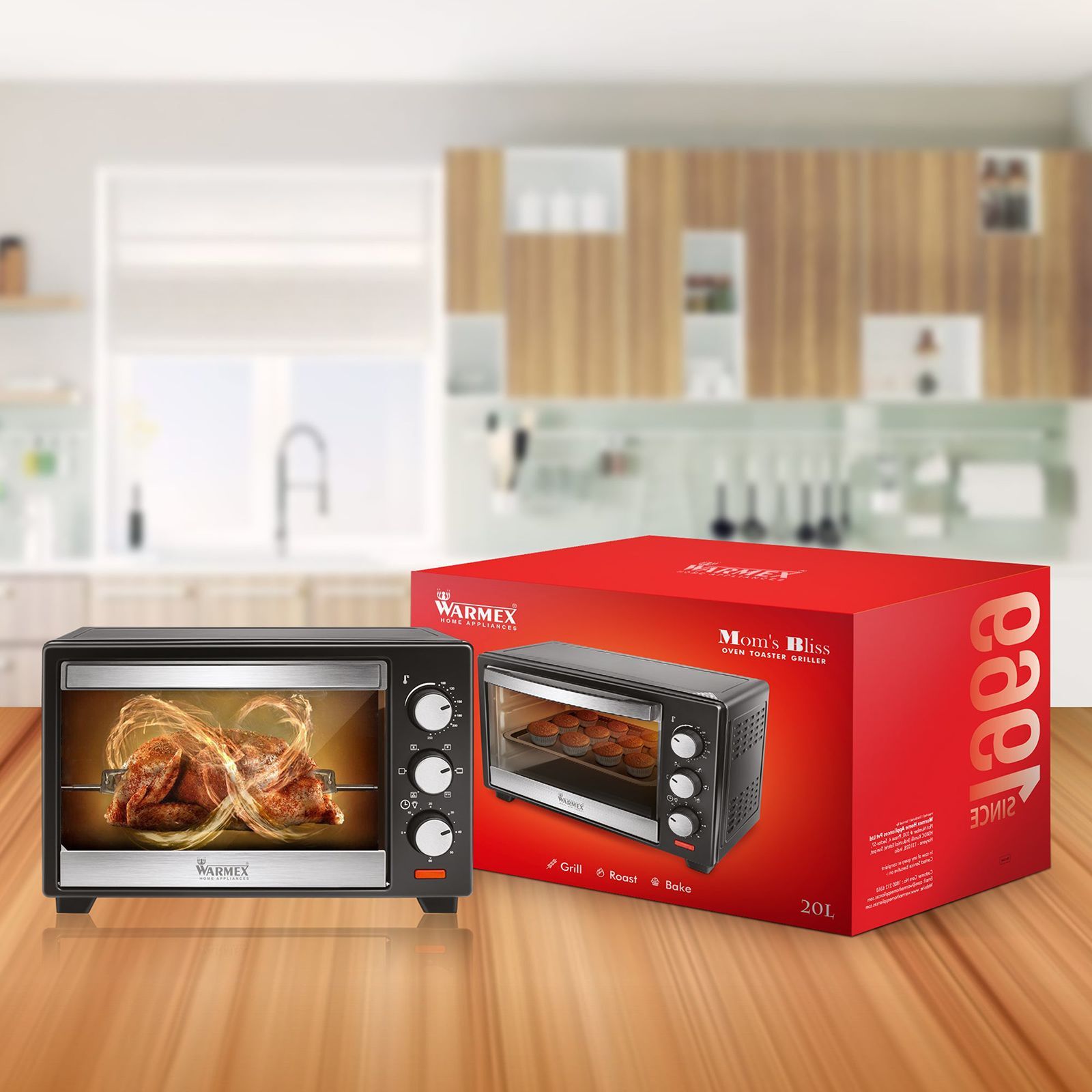 WARMEX MB20L/R&C 20L Oven Toaster Grill with 14 Autocook Menus (Black)_5