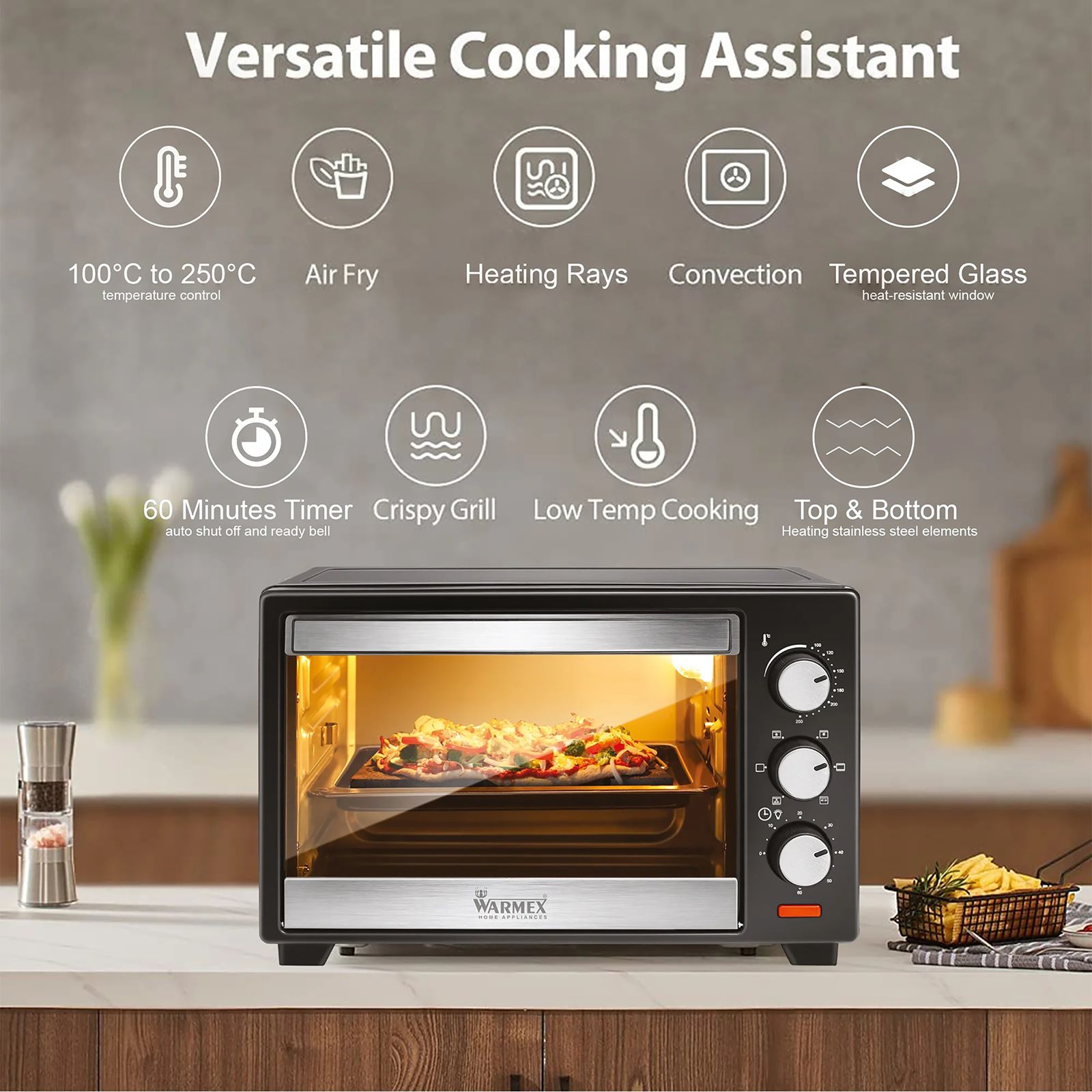 WARMEX MB20L/R&C 20L Oven Toaster Grill with 14 Autocook Menus (Black)_9