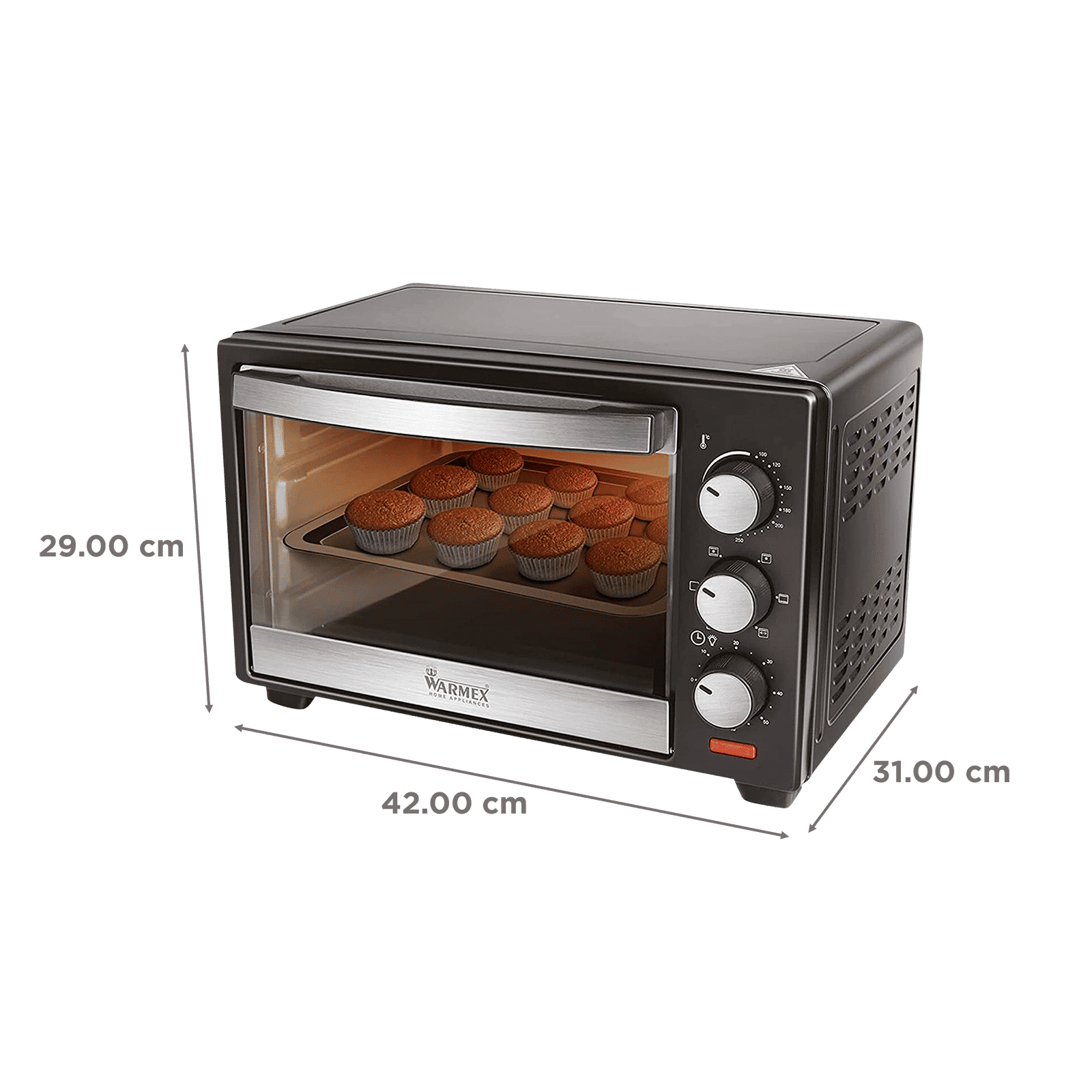 WARMEX MB20L/R&C 20L Oven Toaster Grill with 14 Autocook Menus (Black)_2