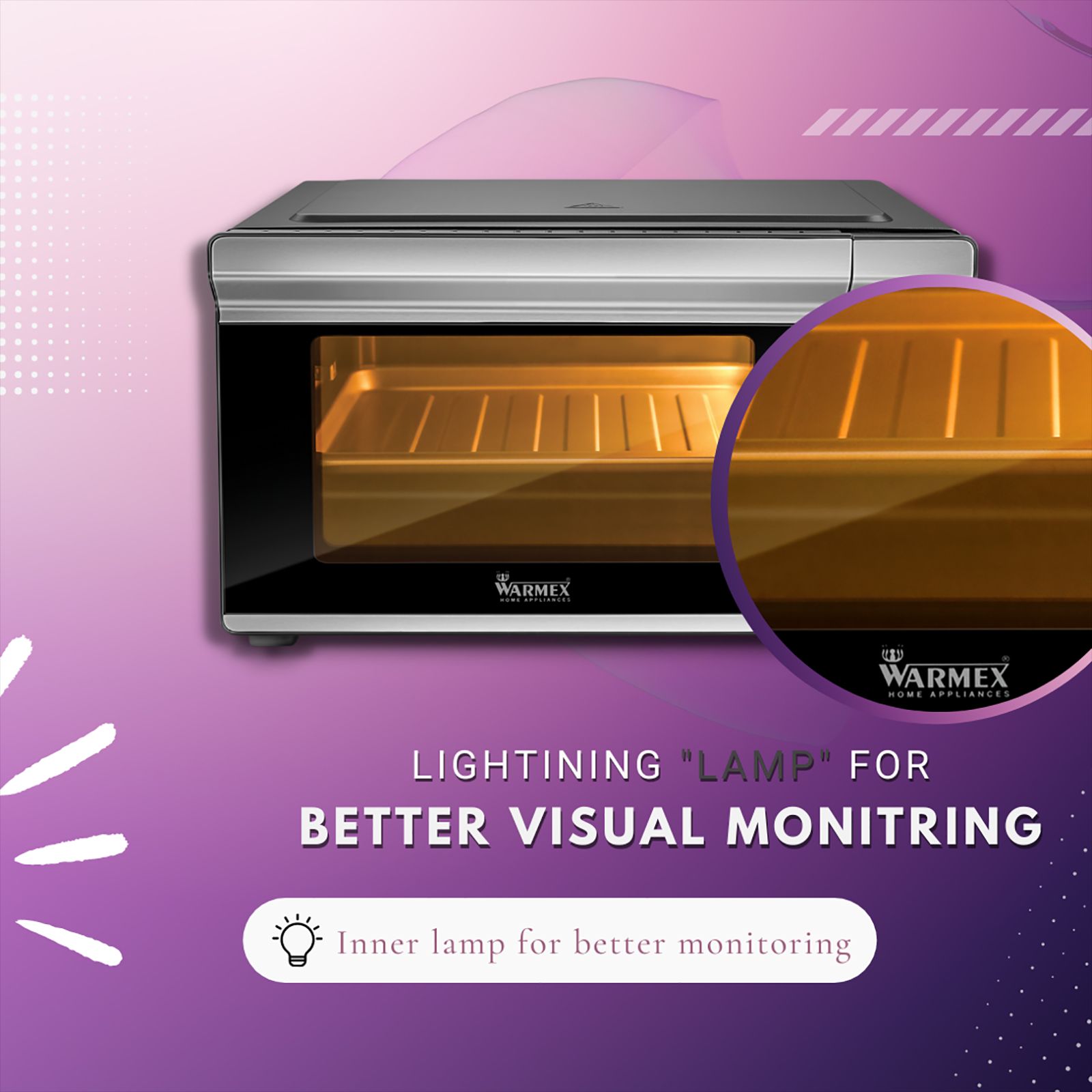 WARMEX 28L Oven Toaster Grill with Motorized Rotisserie (MB28L, Black)_6