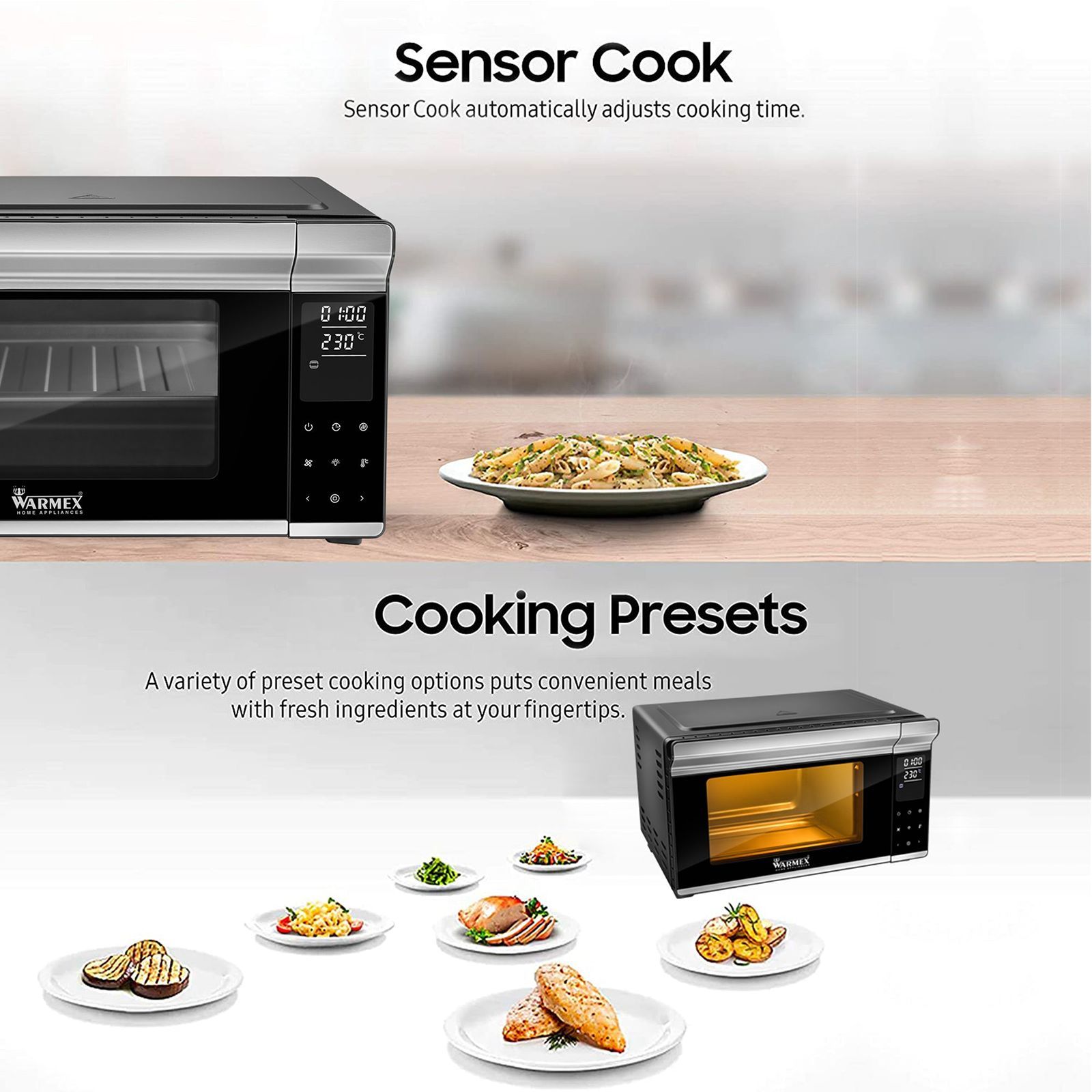 WARMEX 28L Oven Toaster Grill with Motorized Rotisserie (MB28L, Black)_12