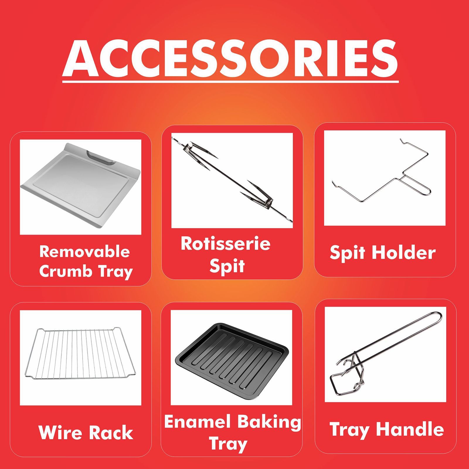 WARMEX 28L Oven Toaster Grill with Motorized Rotisserie (MB28L, Black)_4