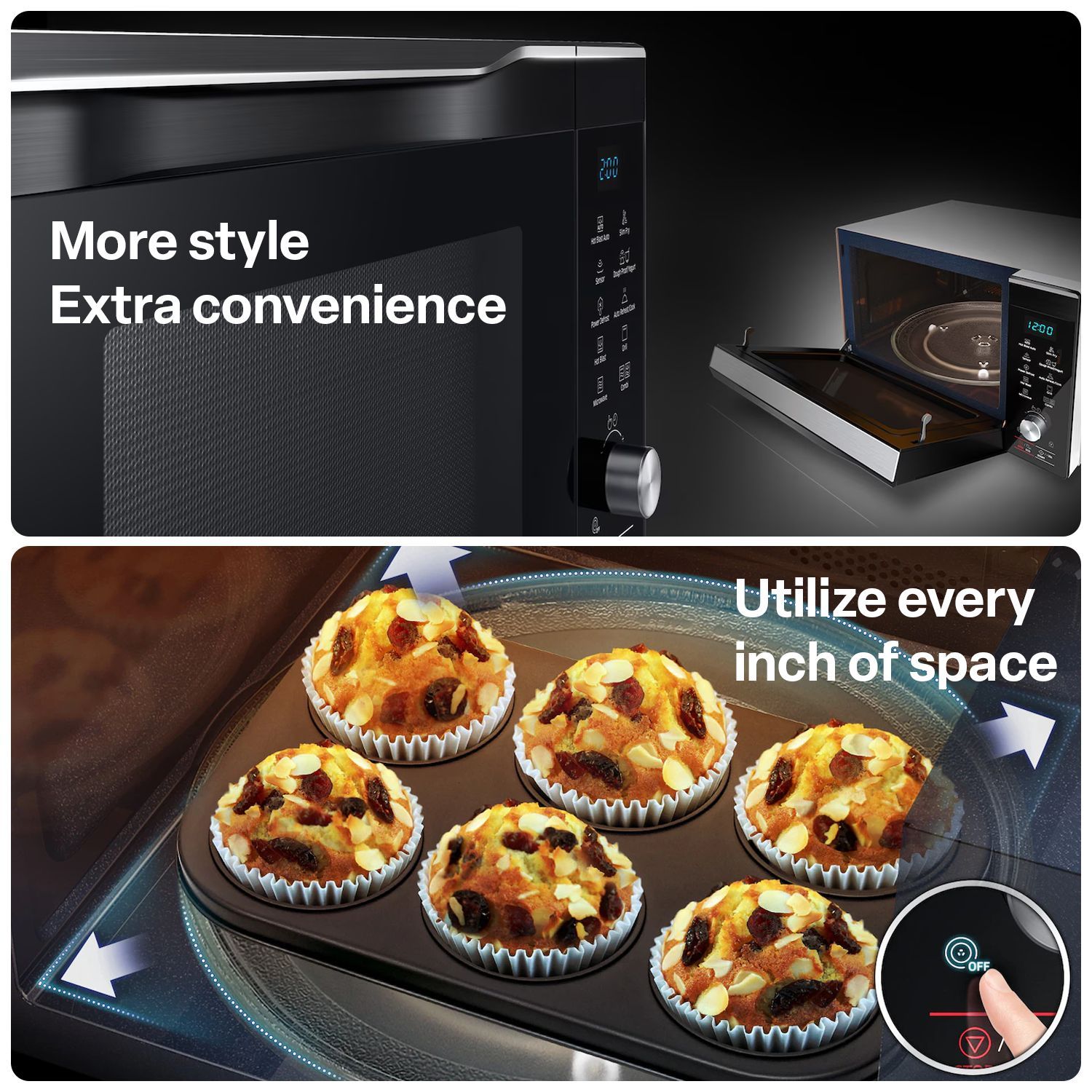 SAMSUNG 32L Convection Microwave Oven with SLIM FRY Technology (MC32A7056CK/TL, Black)_20