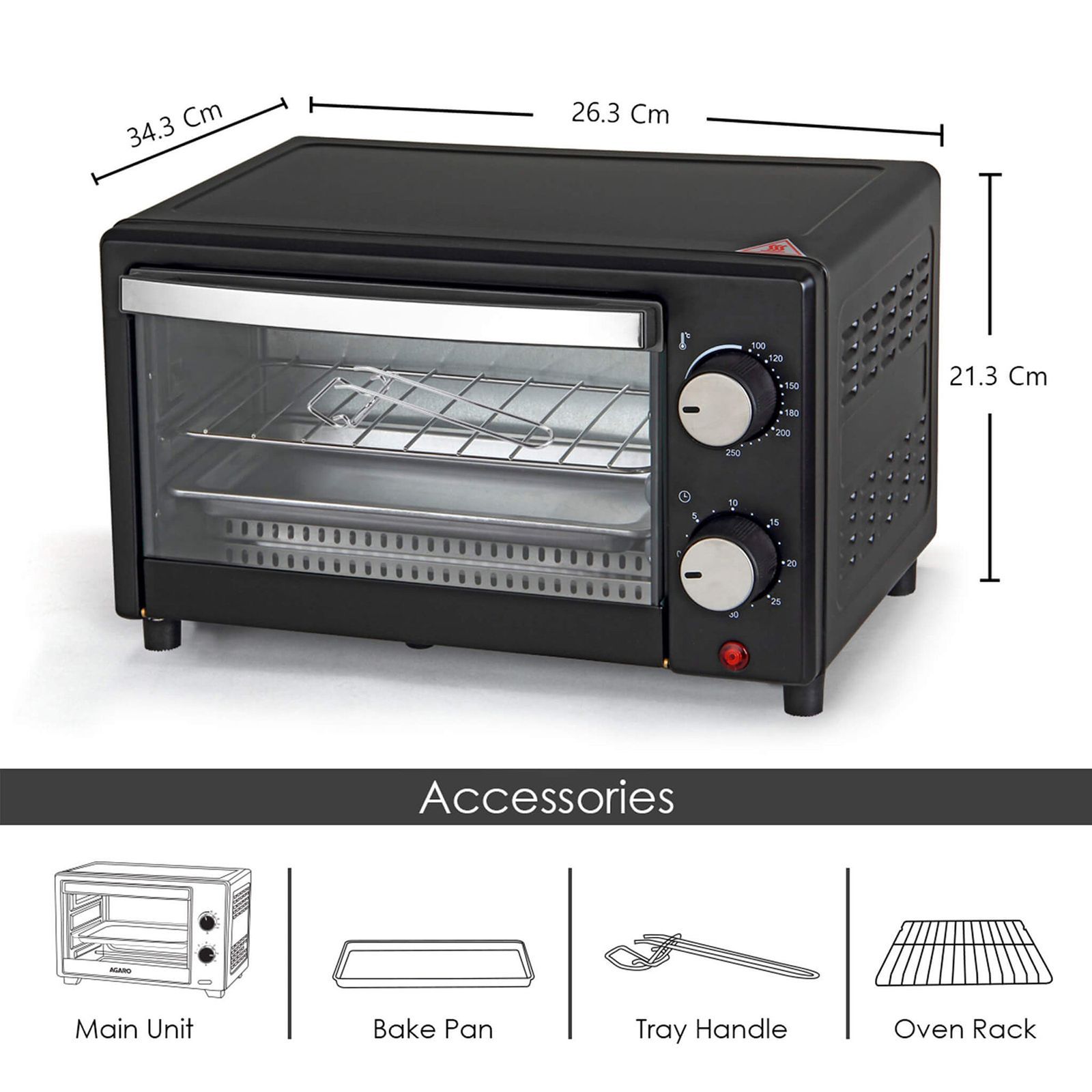 AGARO Marvel 9L Oven Toaster Grill with Automatic Thermostat (Black)_12