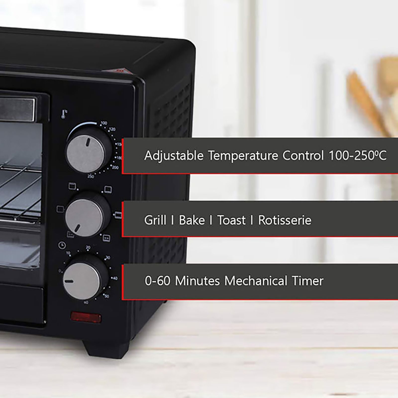 AGARO Marvel 19L Oven Toaster Grill with 5 Heating Modes (Black)_12