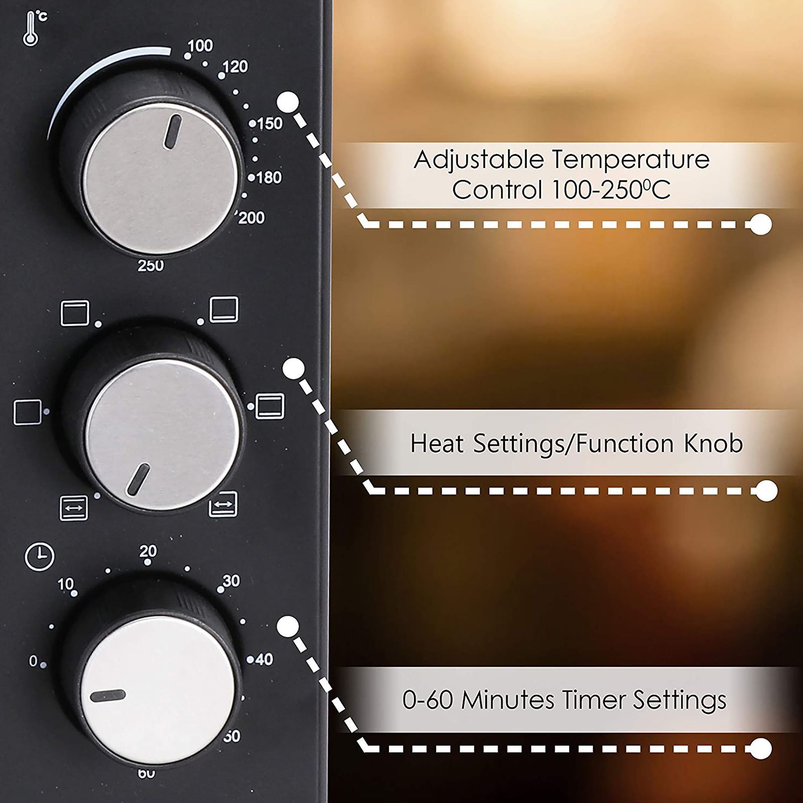 AGARO Marvel 19L Oven Toaster Grill with 5 Heating Modes (Black)_13