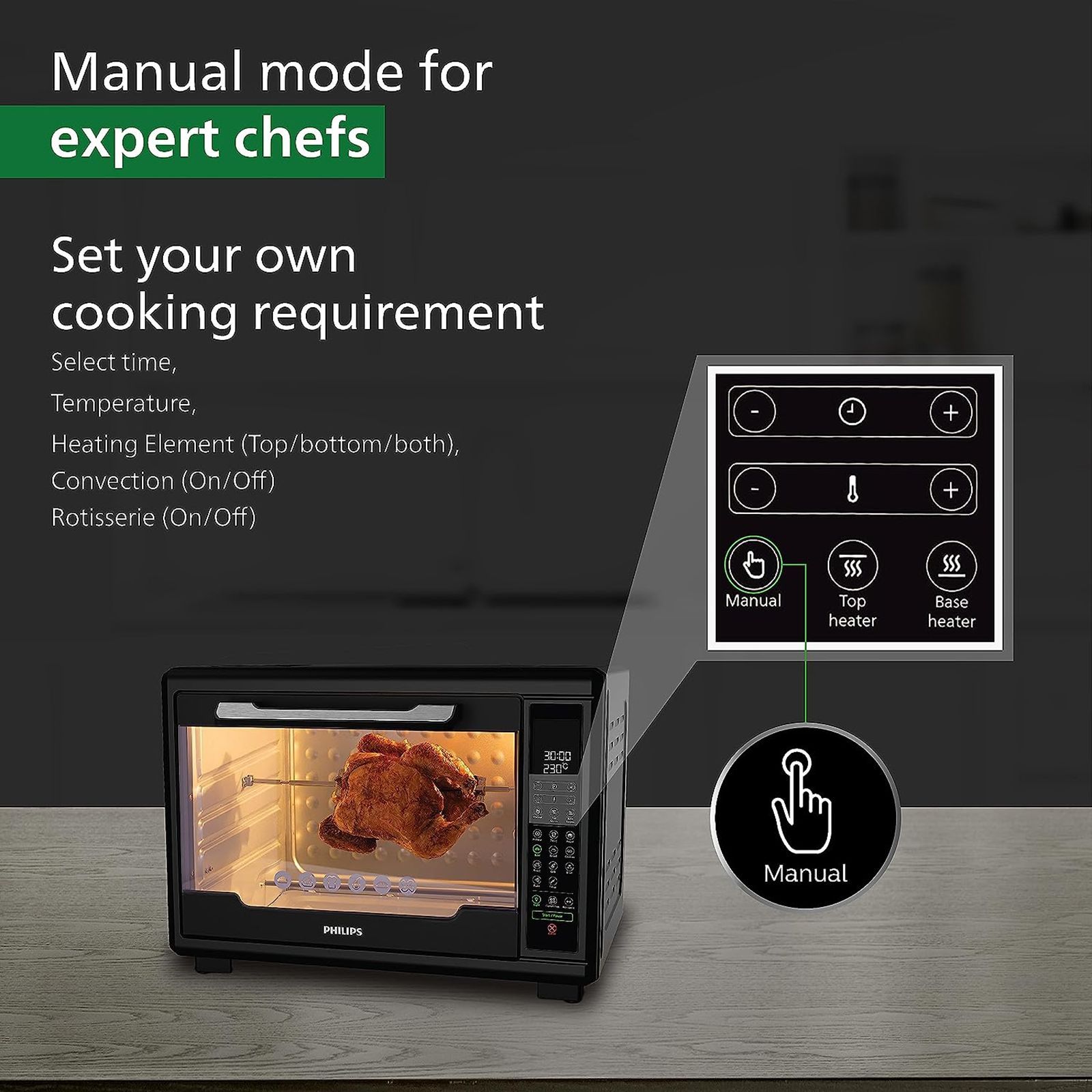 PHILIPS 55L Oven Toaster Grill with Opti Temp Technology (HD6977/00, Black)_6