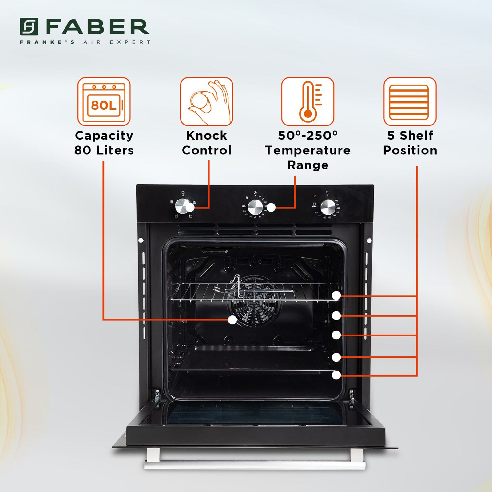 FABER FBIO 4F BK 80L Built-in Microwave Oven with Mechanical Timer (116.0680.002, Black)_11