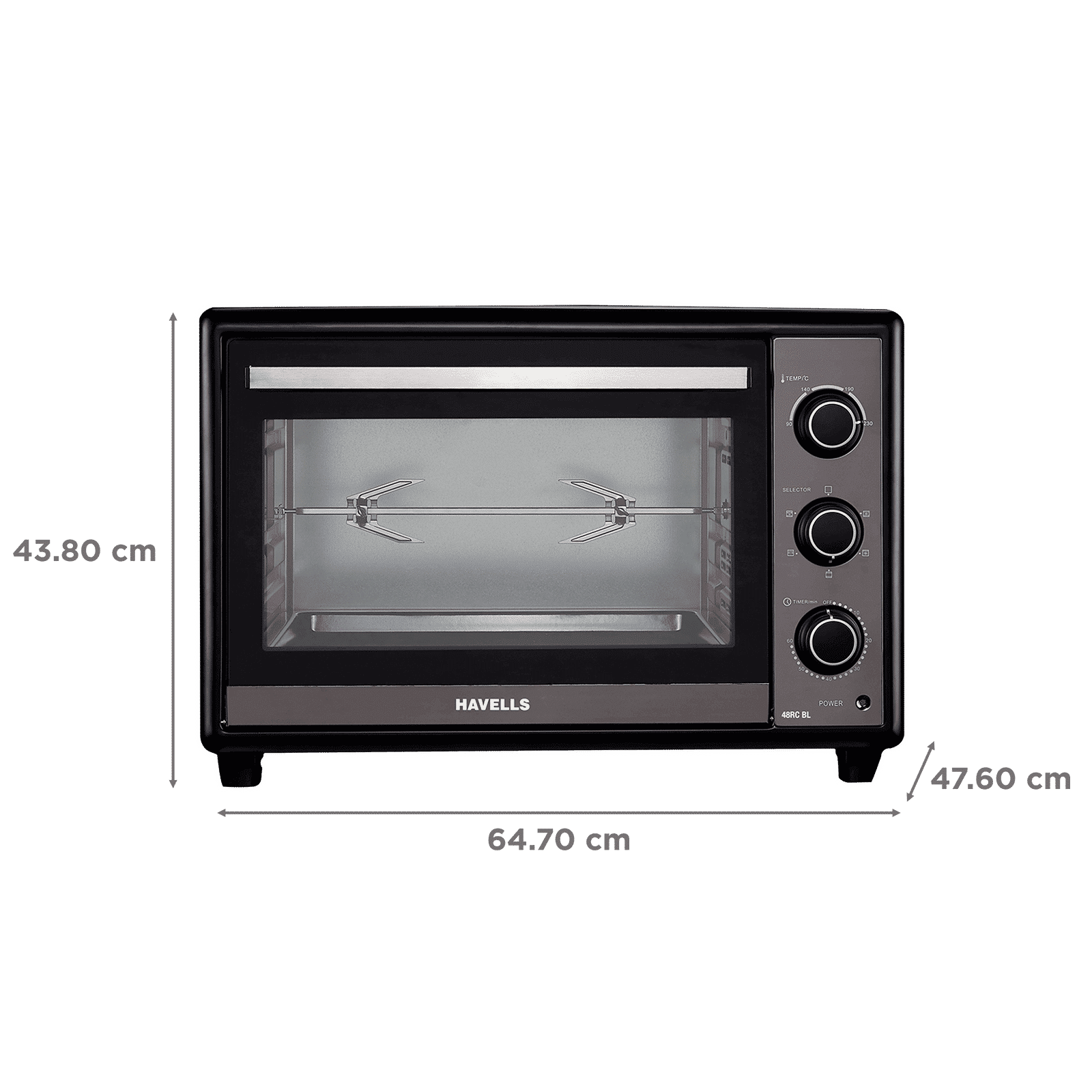 HAVELLS 48RC BL 48L Oven Toaster Grill with Motorized Rotisserie (Black)_2