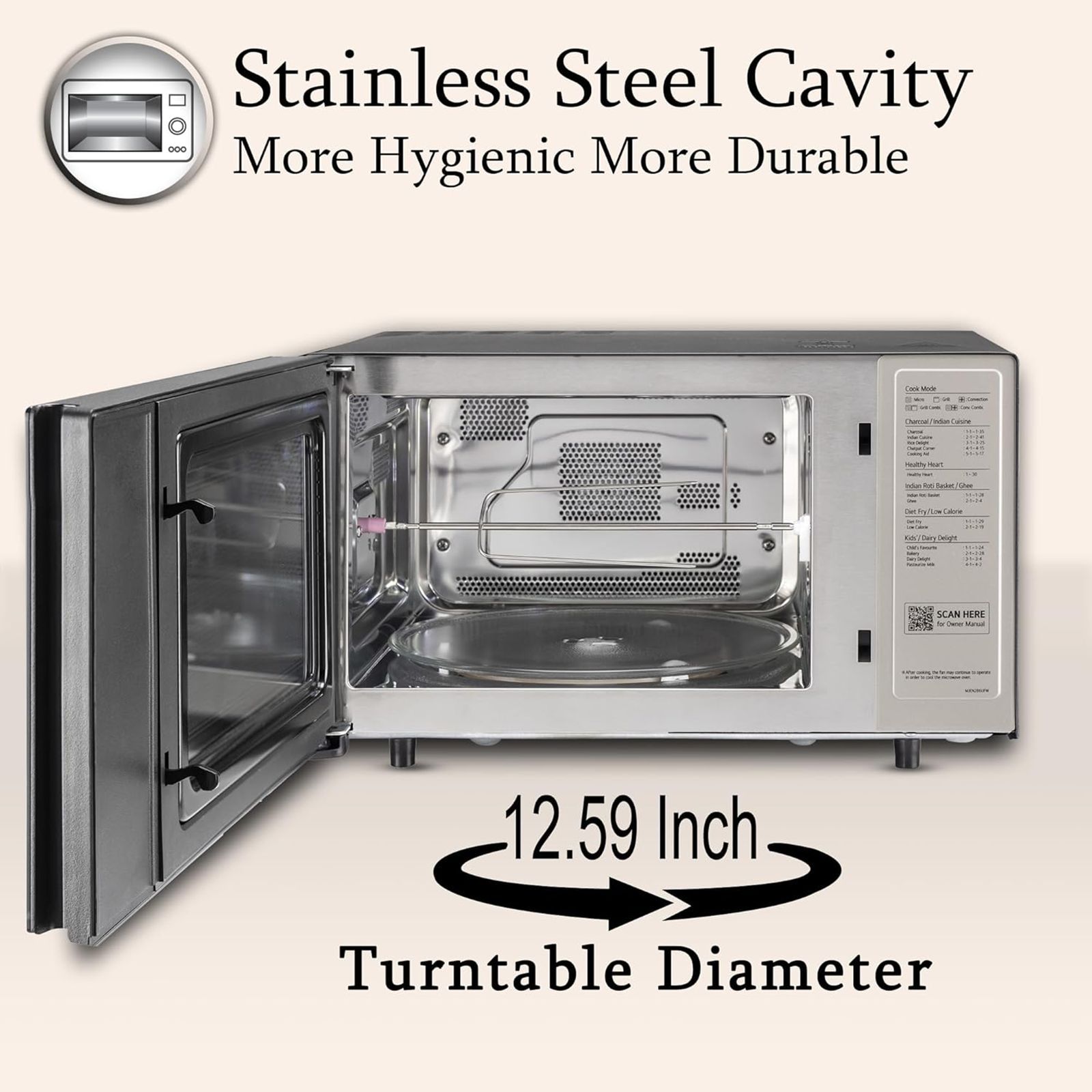 LG 28L Charcoal Convection Microwave Oven with Scan to Cook (MJEN286UFW, Black)_11