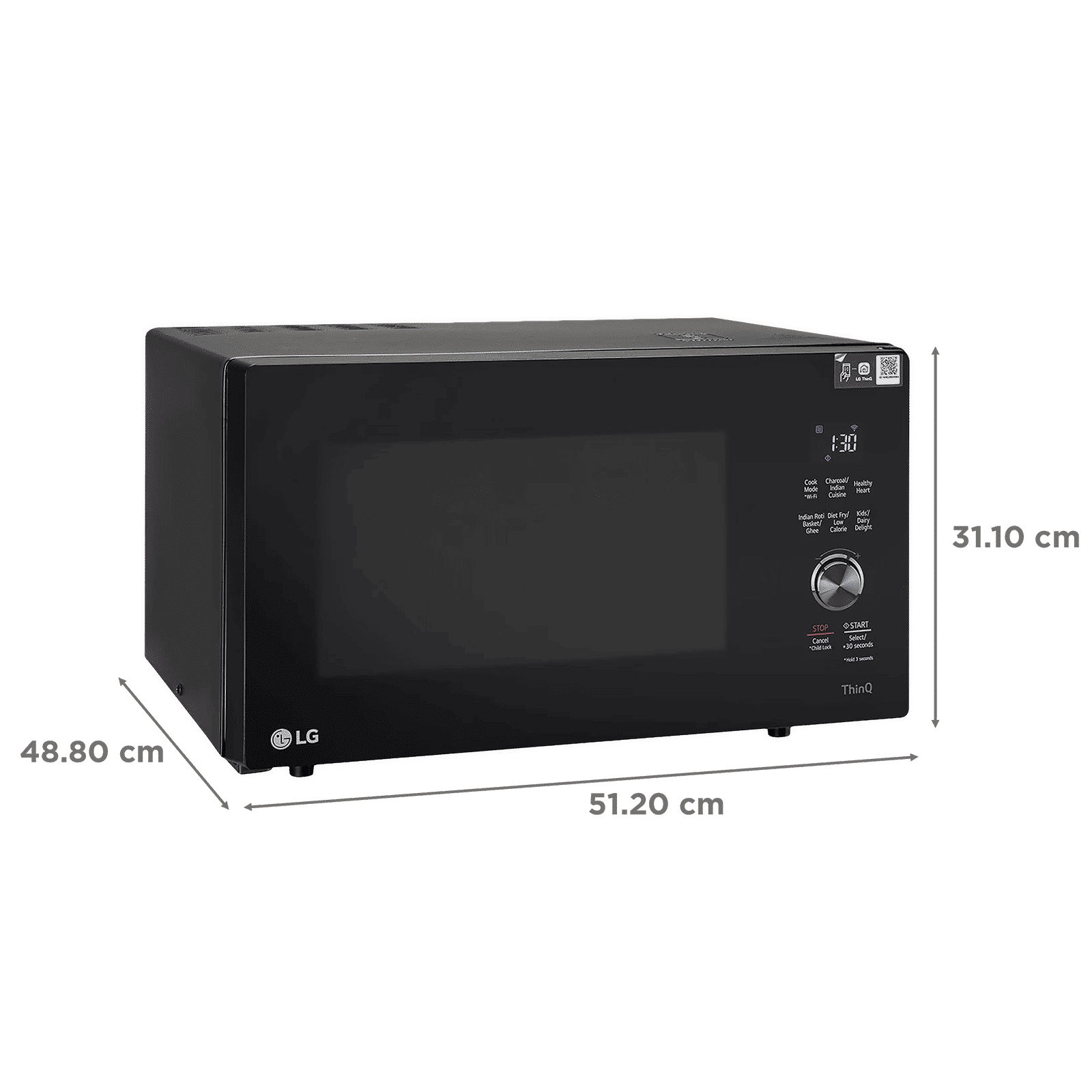 LG 28L Charcoal Convection Microwave Oven with Scan to Cook (MJEN286UFW, Black)_2