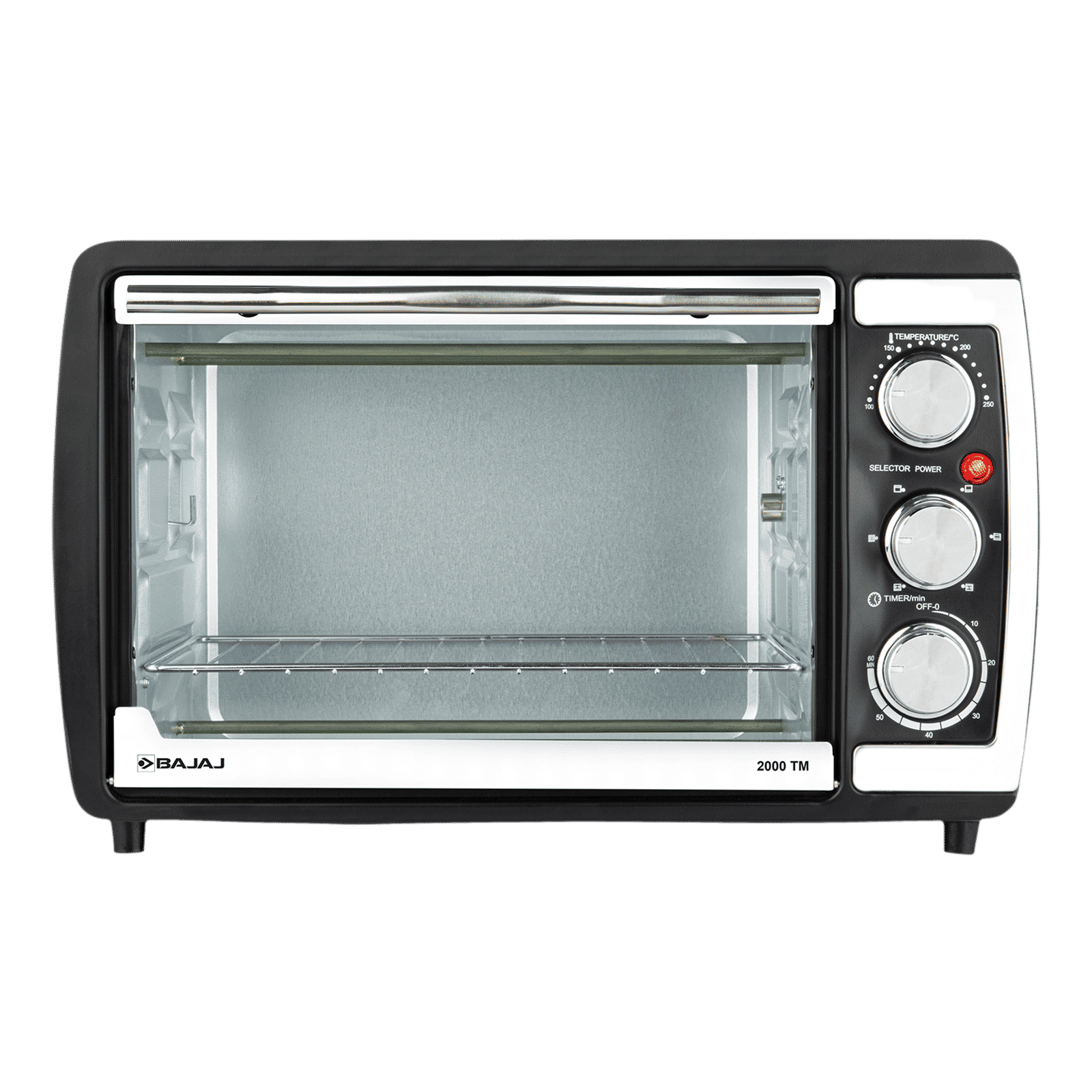 BAJAJ 2000 TM 20L Oven Toaster Grill with Rotisserie Technology (420110, Black & Silver)_1