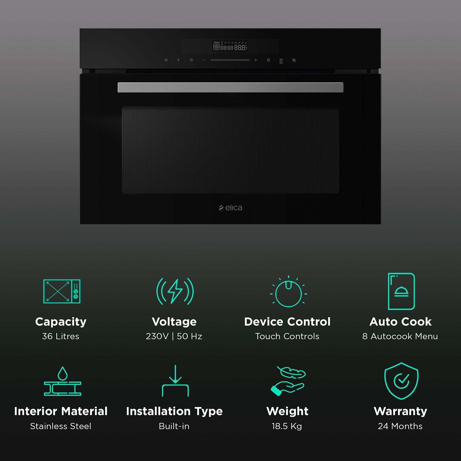 elica EPBI MWO 360 DD 36L Built-in Microwave with 8 Auto Cooking Programs (3556, Black)_3