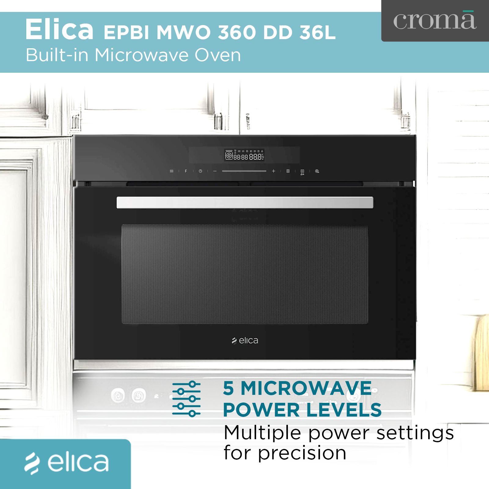 elica EPBI MWO 360 DD 36L Built-in Microwave with 8 Auto Cooking Programs (3556, Black)_4