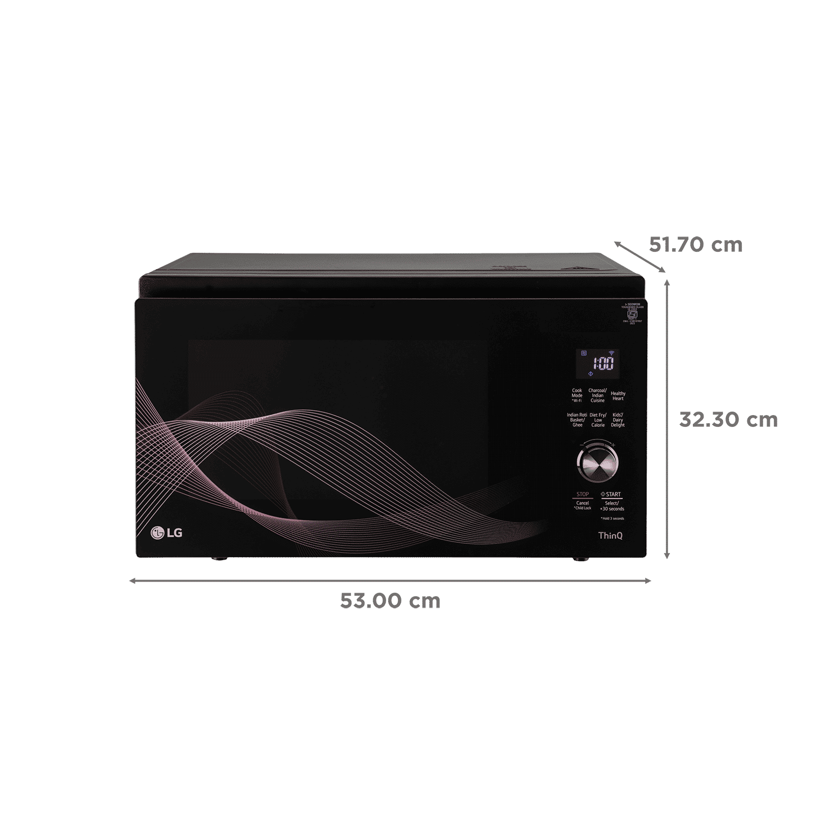 LG 32L Charcoal Convection Microwave Oven with Wi-Fi Support (MJEN326UHW, Black)_2