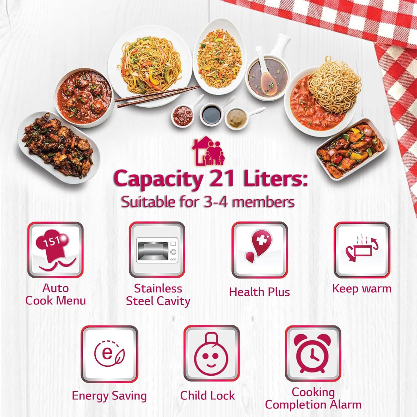 LG 21L Convection Microwave Oven with 151 Autocook Menu (MC2146BL, Black) LG 21L Convection Microwave Oven with 151 Autocook Menu (MC2146BL, Black)_10