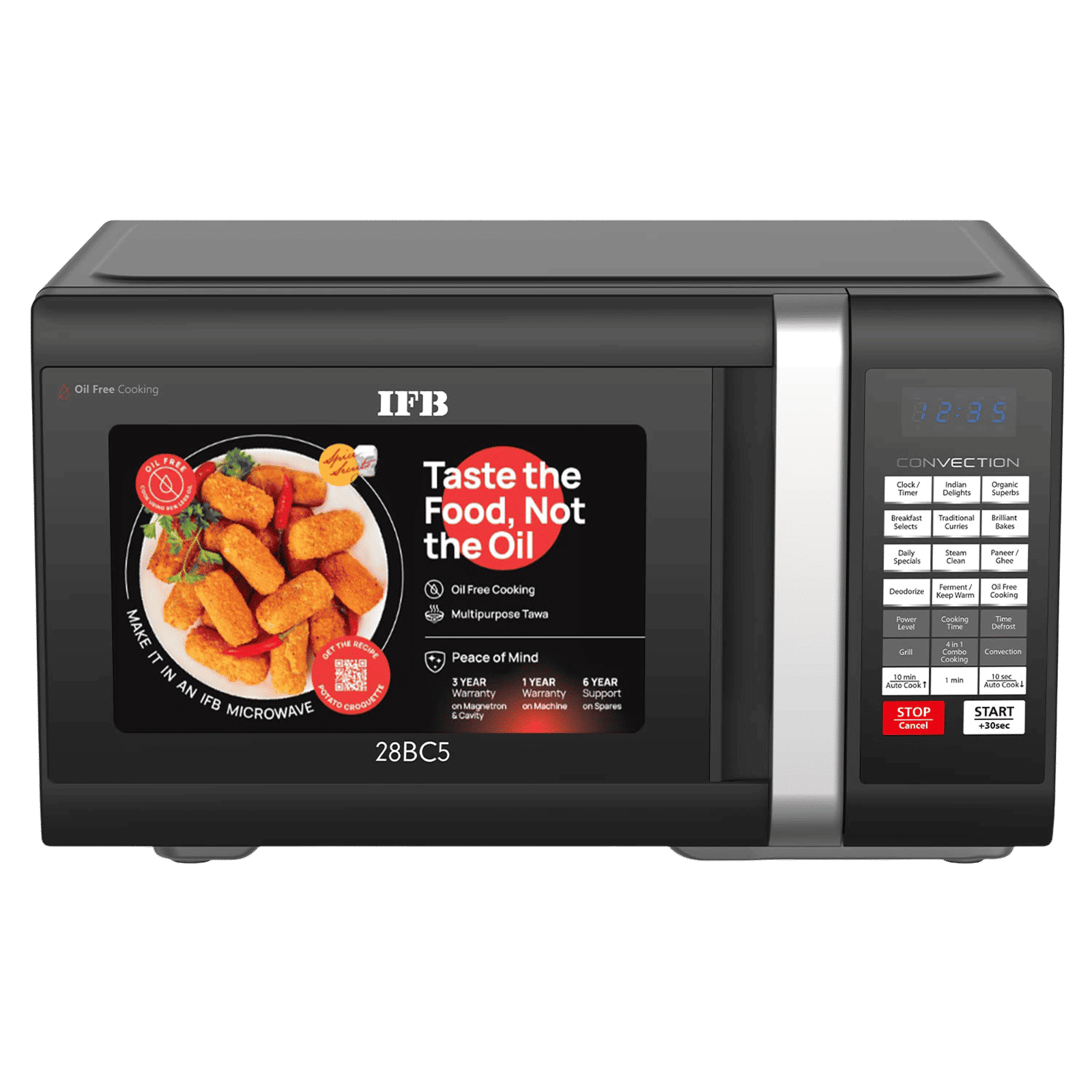 IFB 28L Convection Microwave Oven with 300 Auto Cook Menus (28BC5, Black)_1