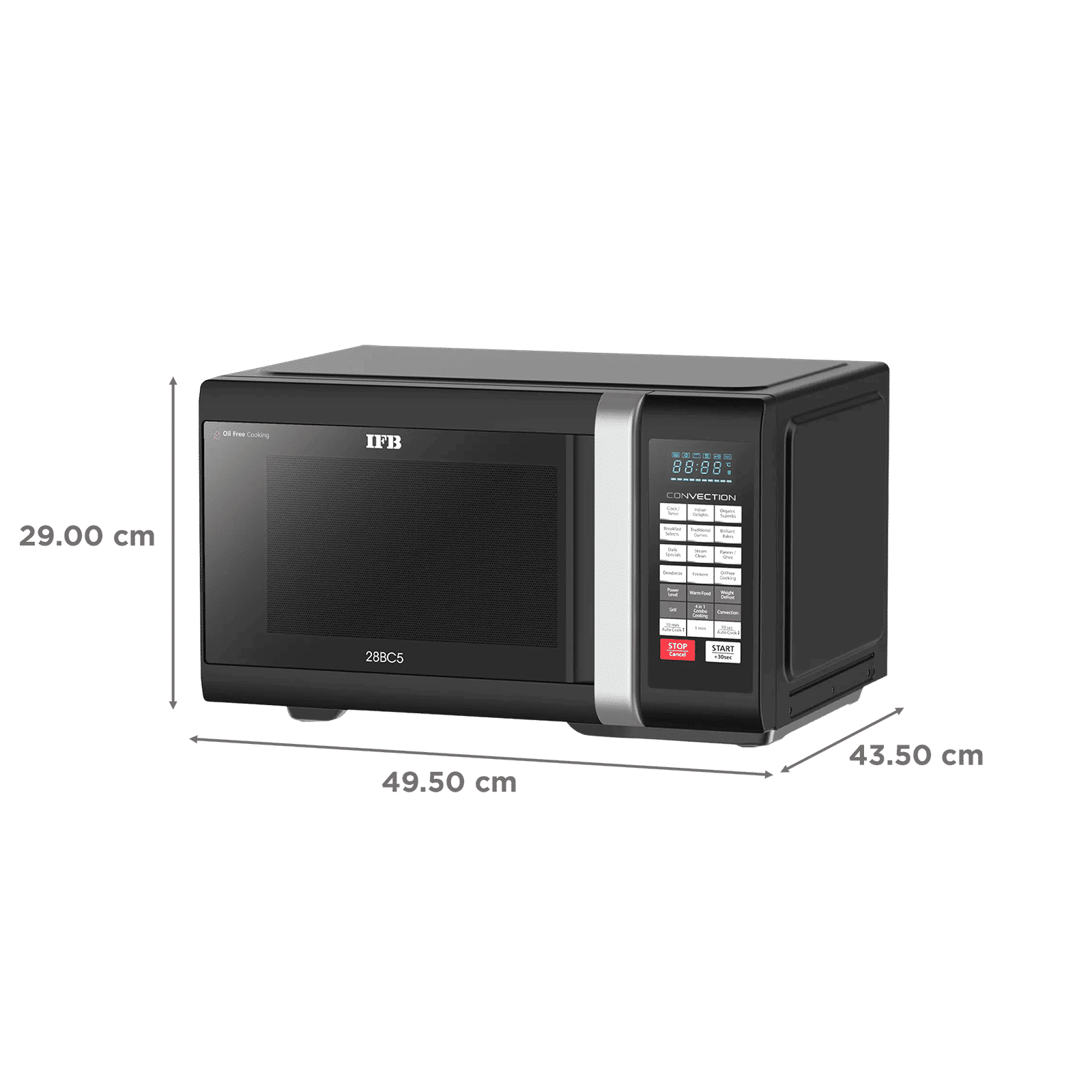 IFB 28L Convection Microwave Oven with 300 Auto Cook Menus (28BC5, Black)_2