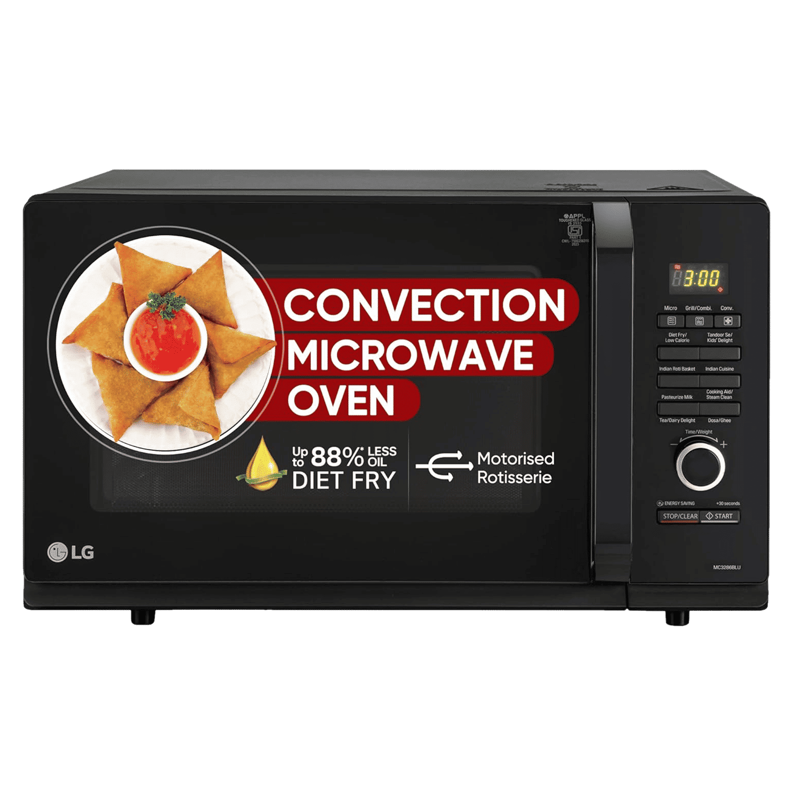 LG 32L Convection Microwave Oven with Diet Fry (MC3286BLU, Black) LG 32L Convection Microwave Oven with Diet Fry (MC3286BLU, Black)_1