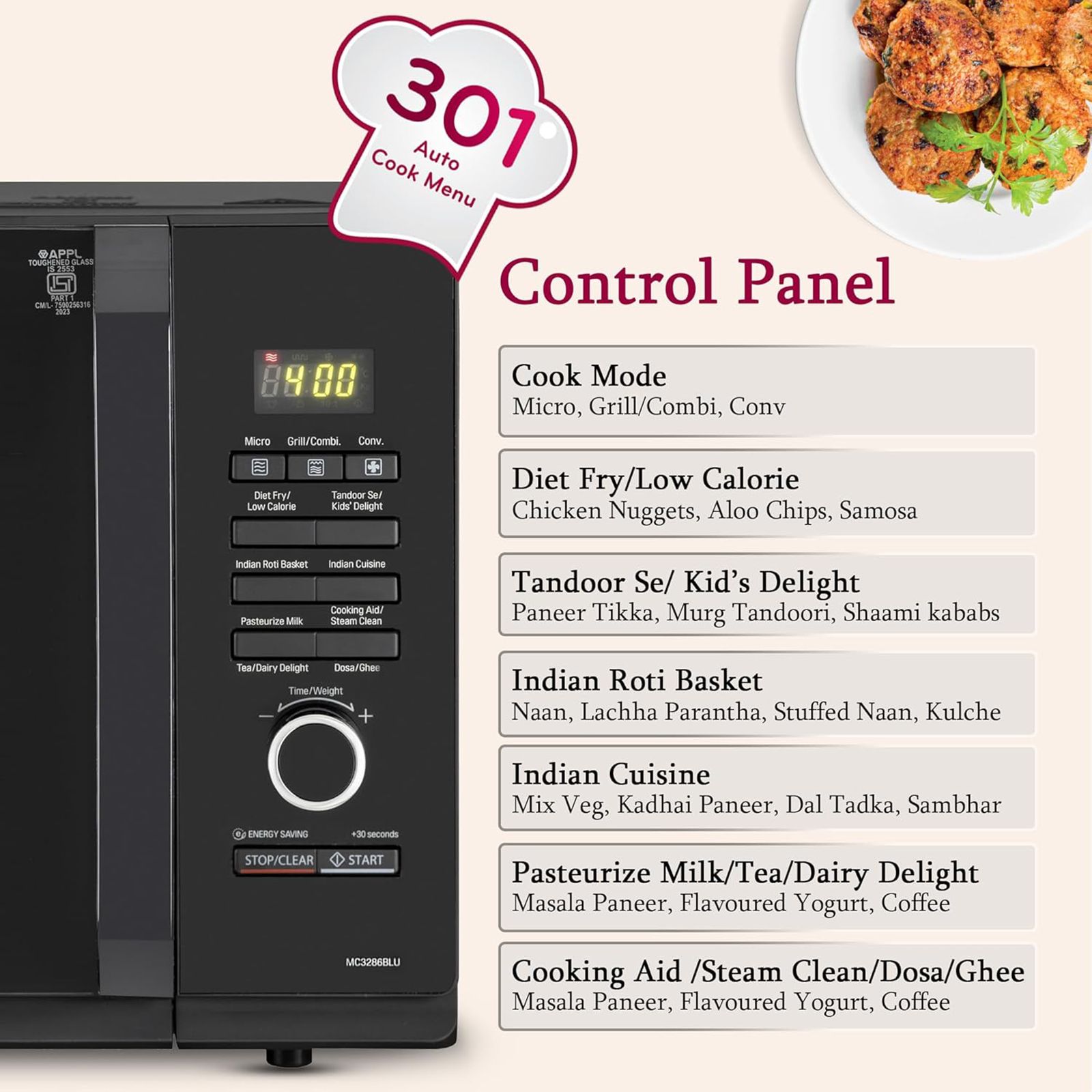 LG 32L Convection Microwave Oven with Diet Fry (MC3286BLU, Black) LG 32L Convection Microwave Oven with Diet Fry (MC3286BLU, Black)_20