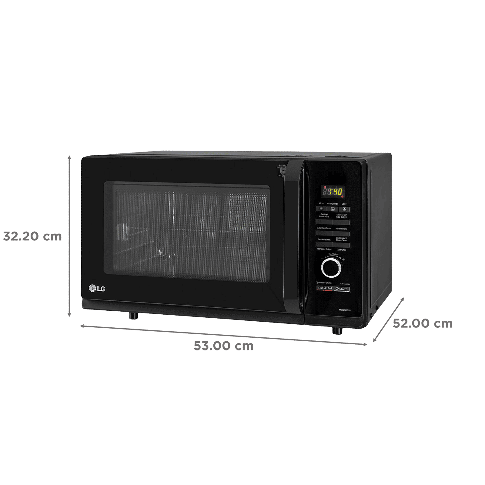 LG 32L Convection Microwave Oven with Diet Fry (MC3286BLU, Black) LG 32L Convection Microwave Oven with Diet Fry (MC3286BLU, Black)_2