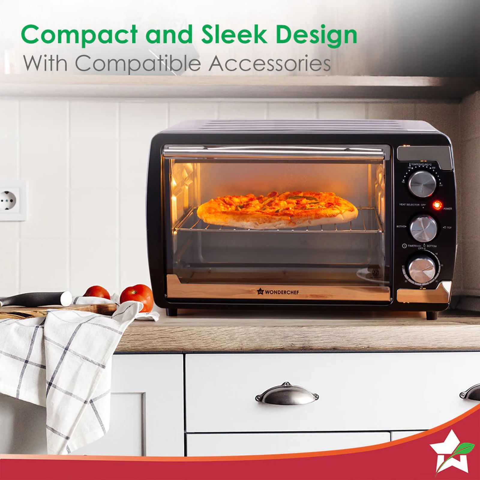 WONDERCHEF 21L Oven Toaster Grill with Auto Shut Off (63154892, Black)_7