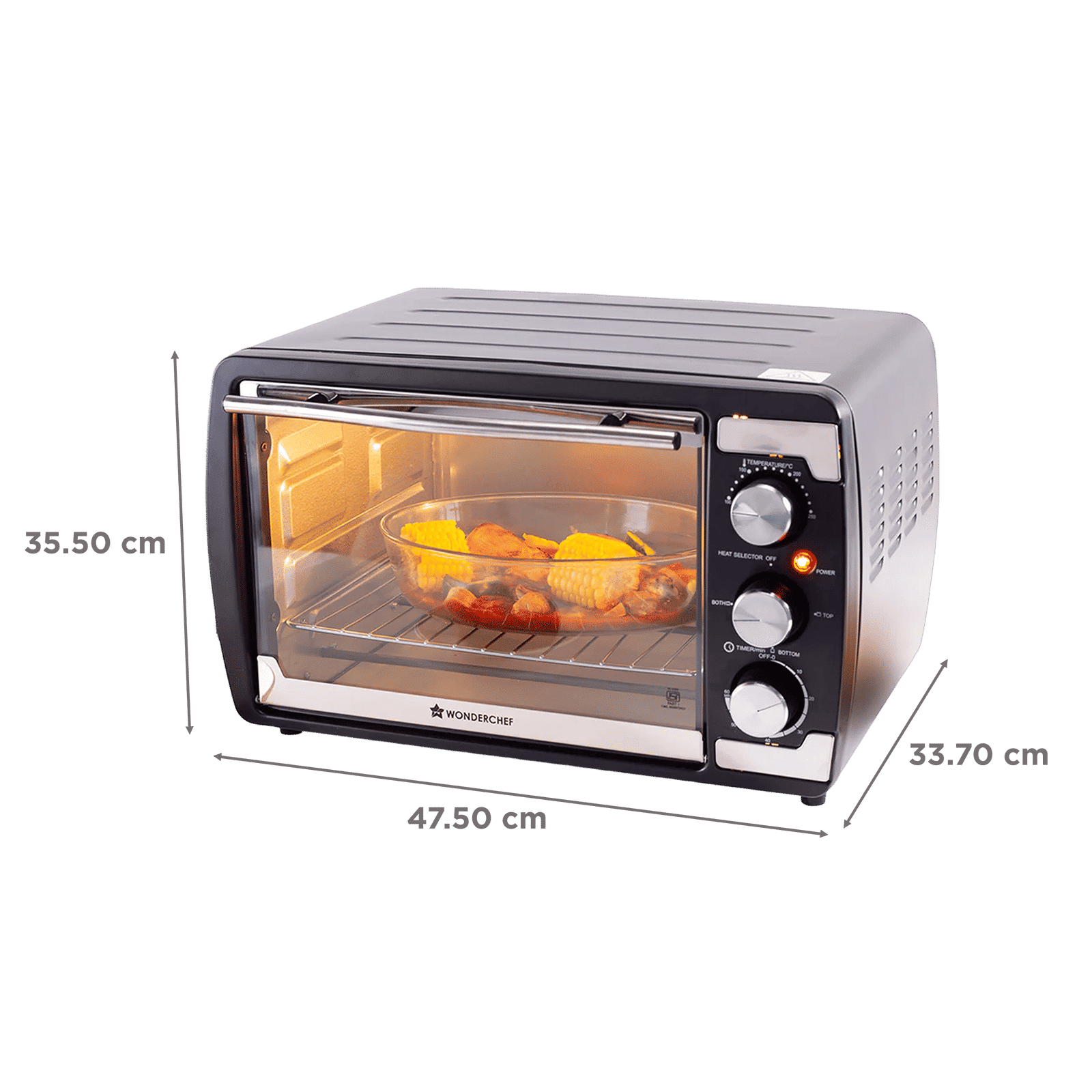 WONDERCHEF 21L Oven Toaster Grill with Auto Shut Off (63154892, Black)_2