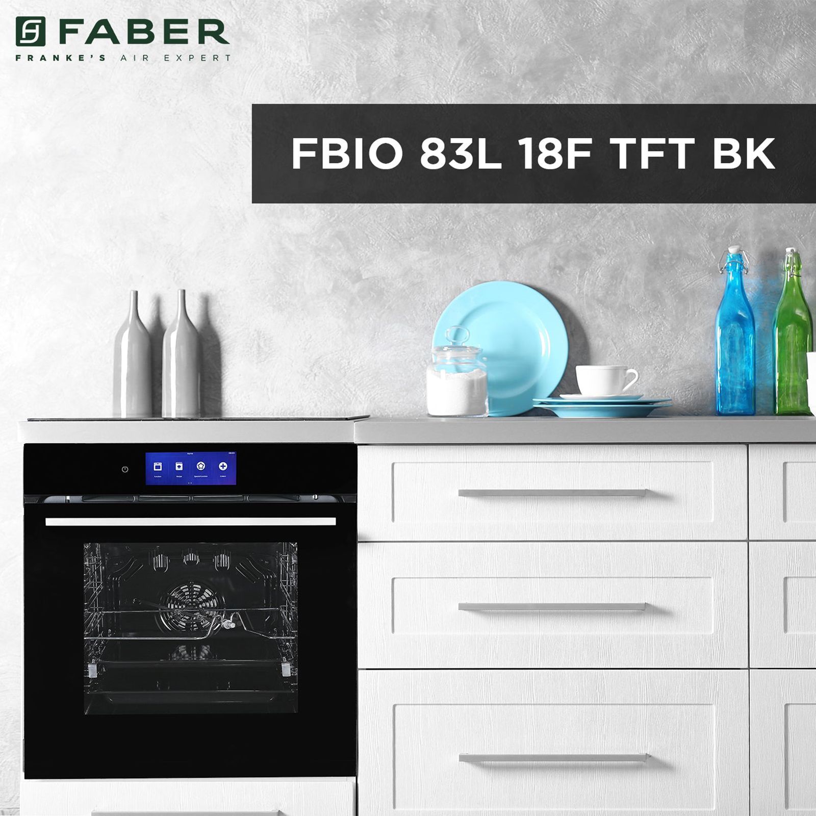 FABER FBIO 83L 18F TFT BK 83L 60cm Convection Microwave with 3D Hot Air Circulation System (131.0702.439, Black) FABER FBIO 83L 18F TFT BK 83L 60cm Convection Microwave with 3D Hot Air Circulation System (131.0702.439, Black)_11