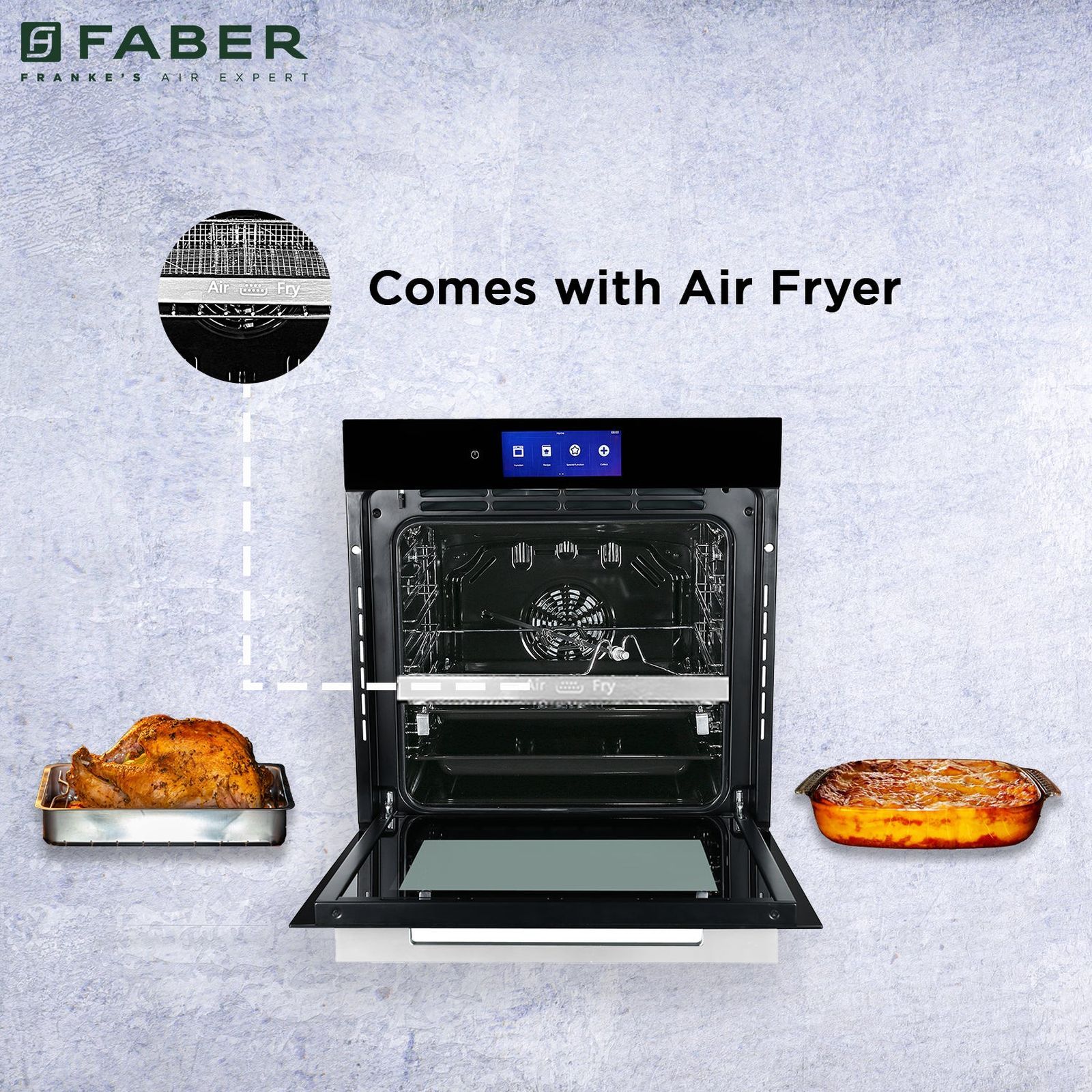 FABER FBIO 83L 18F TFT BK 83L 60cm Convection Microwave with 3D Hot Air Circulation System (131.0702.439, Black) FABER FBIO 83L 18F TFT BK 83L 60cm Convection Microwave with 3D Hot Air Circulation System (131.0702.439, Black)_8