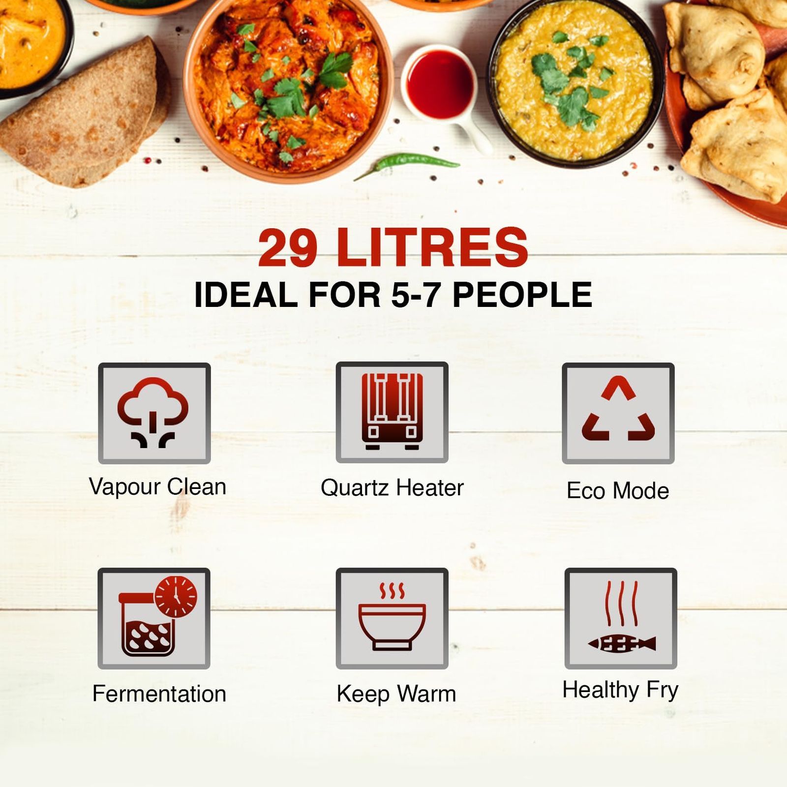 SHARP Kamando-C29 29L Convection & Grill Microwave Oven with Healthy Fry (R-929KN-K/W, Black & White)_6