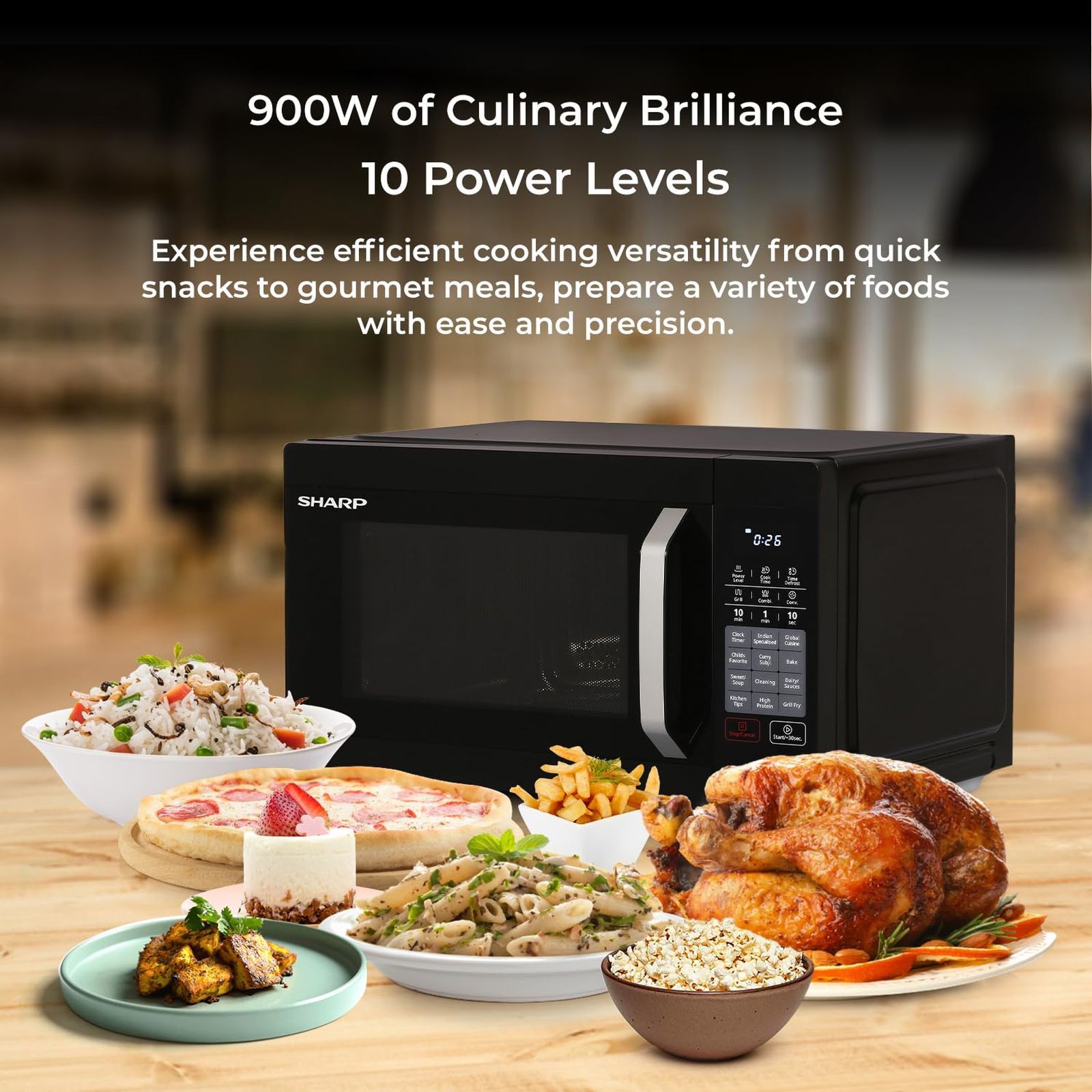 SHARP Kamando-C27 27L Convection Microwave Oven with Healthy Fry (R-827KN-K, Black)_7