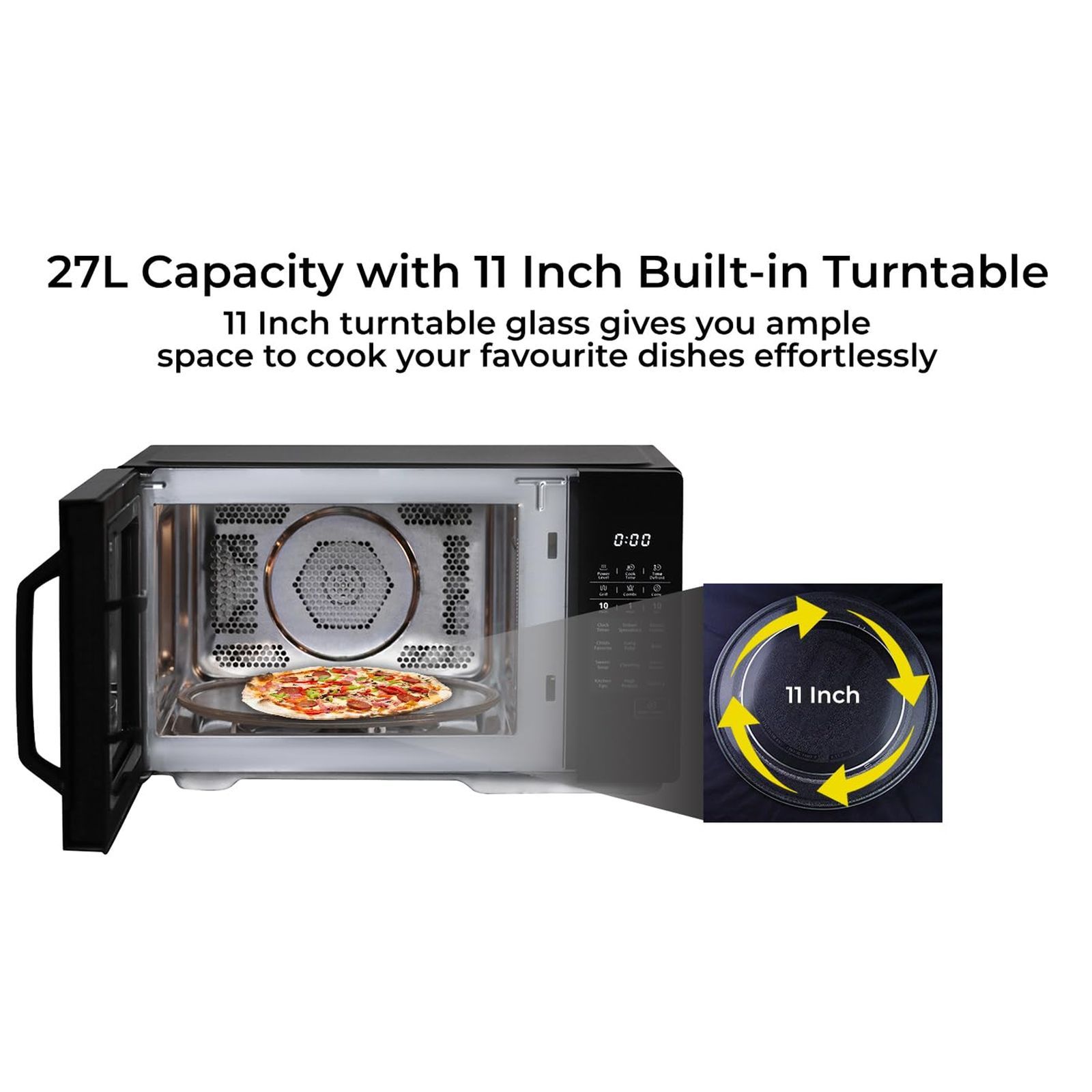 SHARP Kamando-C27 27L Convection Microwave Oven with Healthy Fry (R-827KN-K, Black)_8