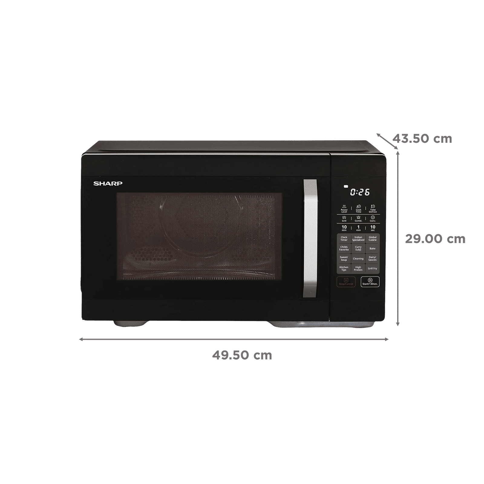 SHARP Kamando-C27 27L Convection Microwave Oven with Healthy Fry (R-827KN-K, Black)_2