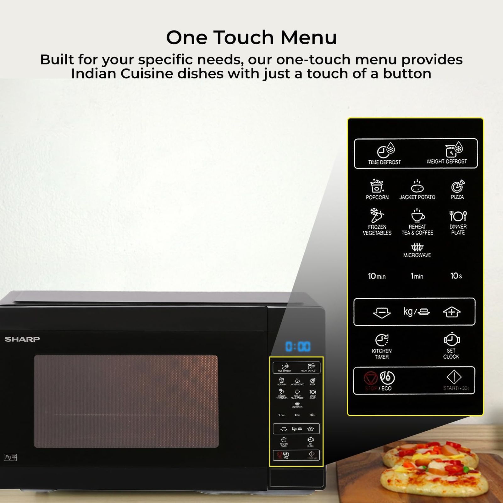 SHARP Sakura-S20 20L Solo Microwave Oven with Quick Start (R-220KN-K, Black) SHARP Sakura-S20 20L Solo Microwave Oven with Quick Start (R-220KN-K, Black)_12
