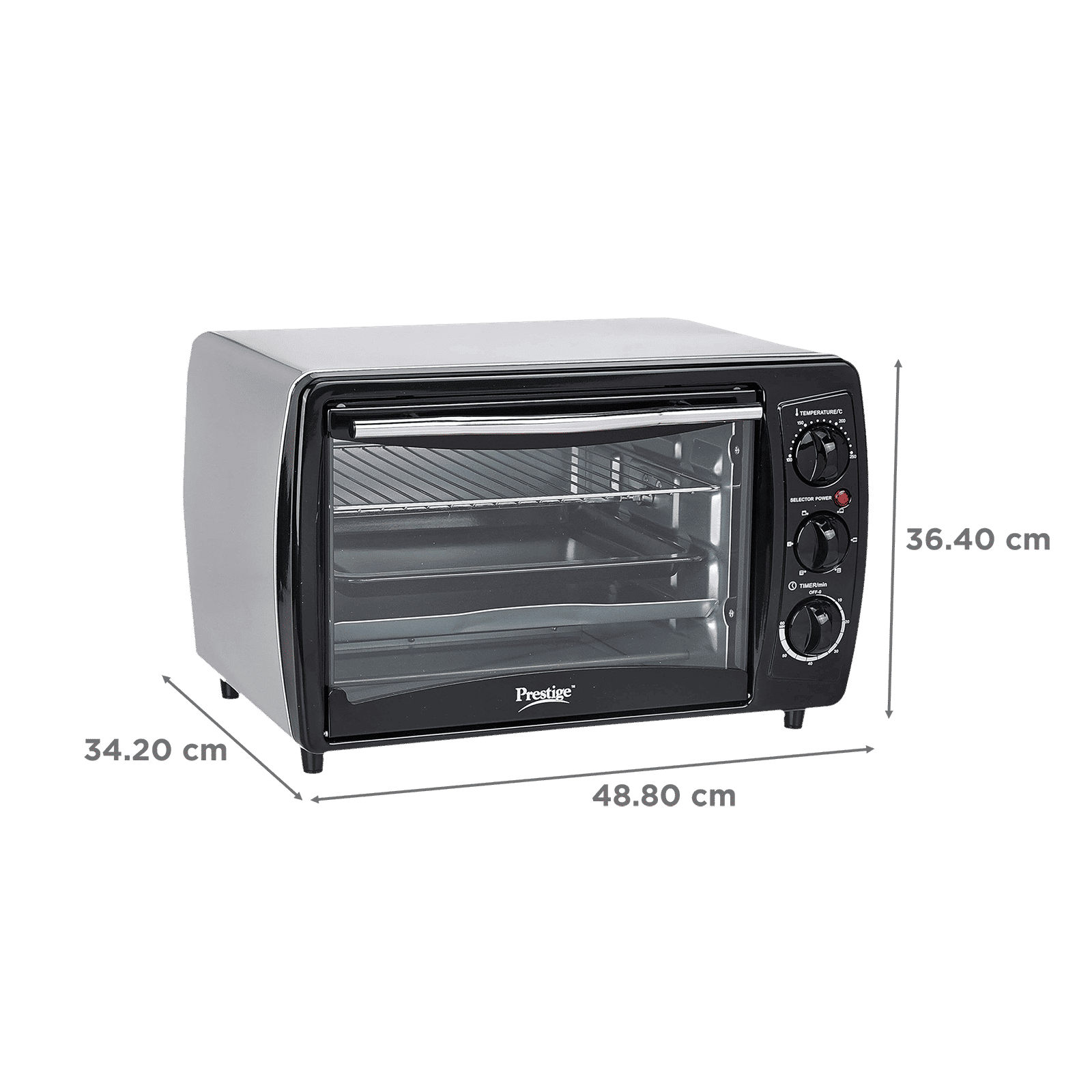 Prestige POTG 19 PCR 19L Oven Toaster Grill with Rotisserie Function (41457, Black)_2