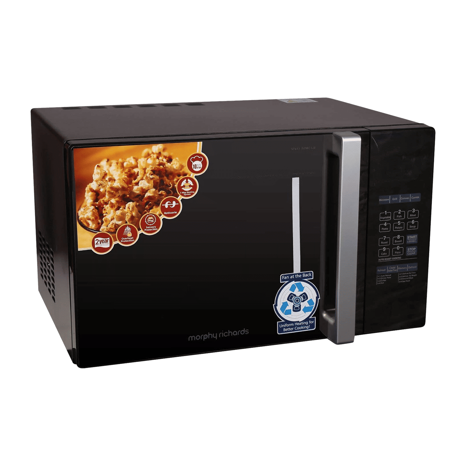 morphy richards 30MCGR Deluxe 30L Convection Microwave Oven with Motorised Rotisserie(Black)_1