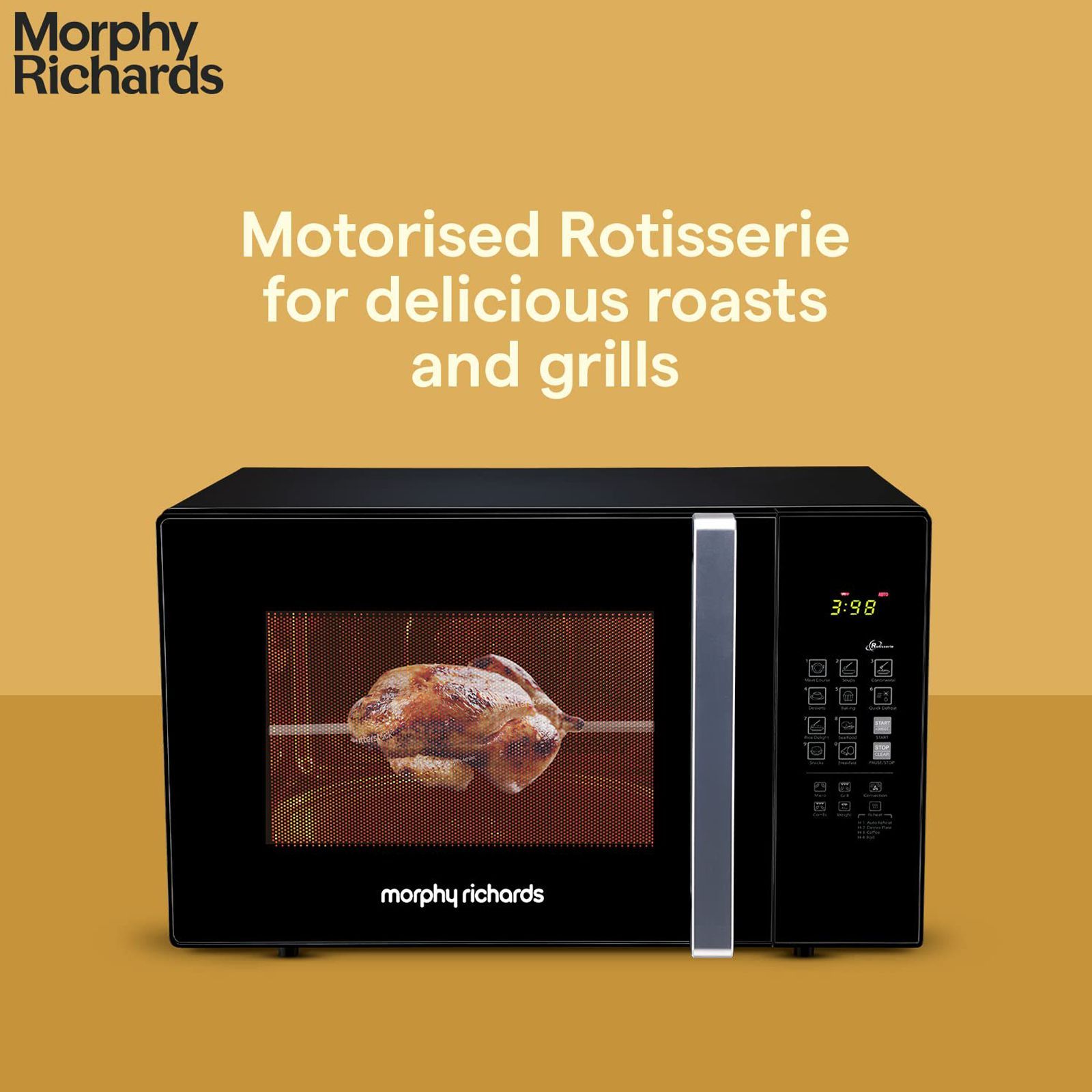 morphy richards 30MCGR Deluxe 30L Convection Microwave Oven with Motorised Rotisserie(Black)_9
