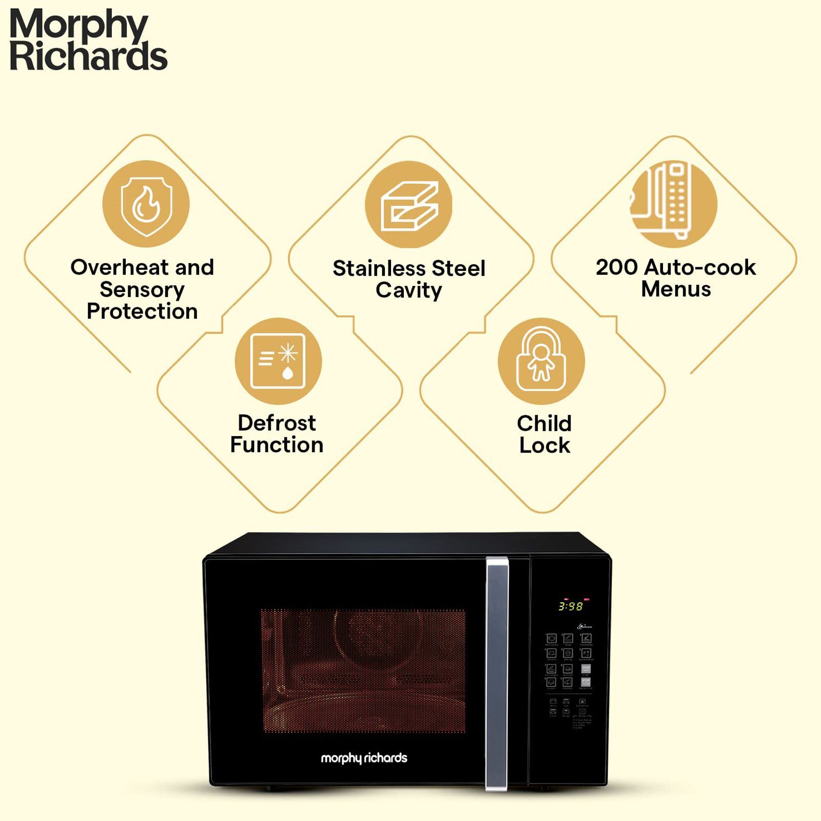 morphy richards 30MCGR Deluxe 30L Convection Microwave Oven with Motorised Rotisserie(Black)_10