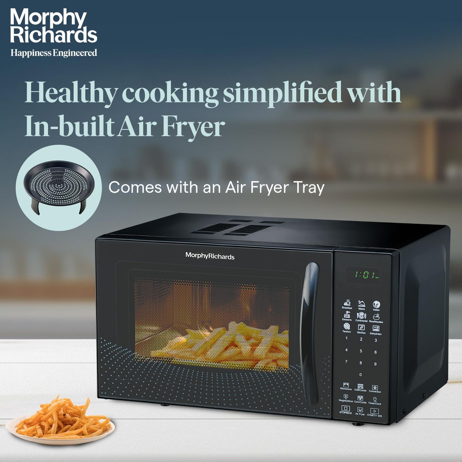 morphy richards Air 23CGAD 23L Convection Microwave Oven with In-Built Air Fryer(Black)_6