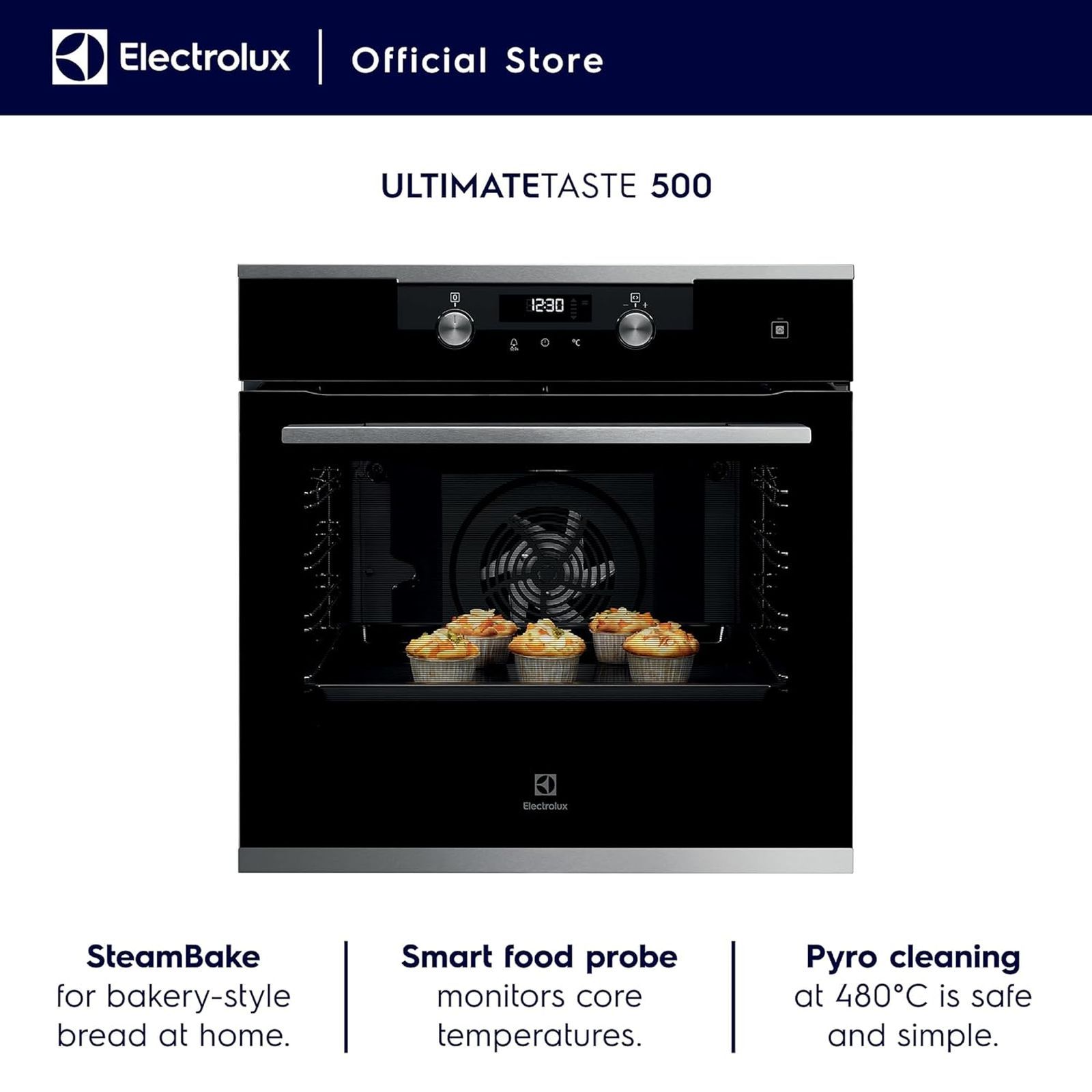 Electrolux Ultimate Taste 500 72L 60cm Built-in Microwave with SteamBake Technology (KODDP71XA, Black) Electrolux Ultimate Taste 500 72L 60cm Built-in Microwave with SteamBake Technology (KODDP71XA, Black)_5