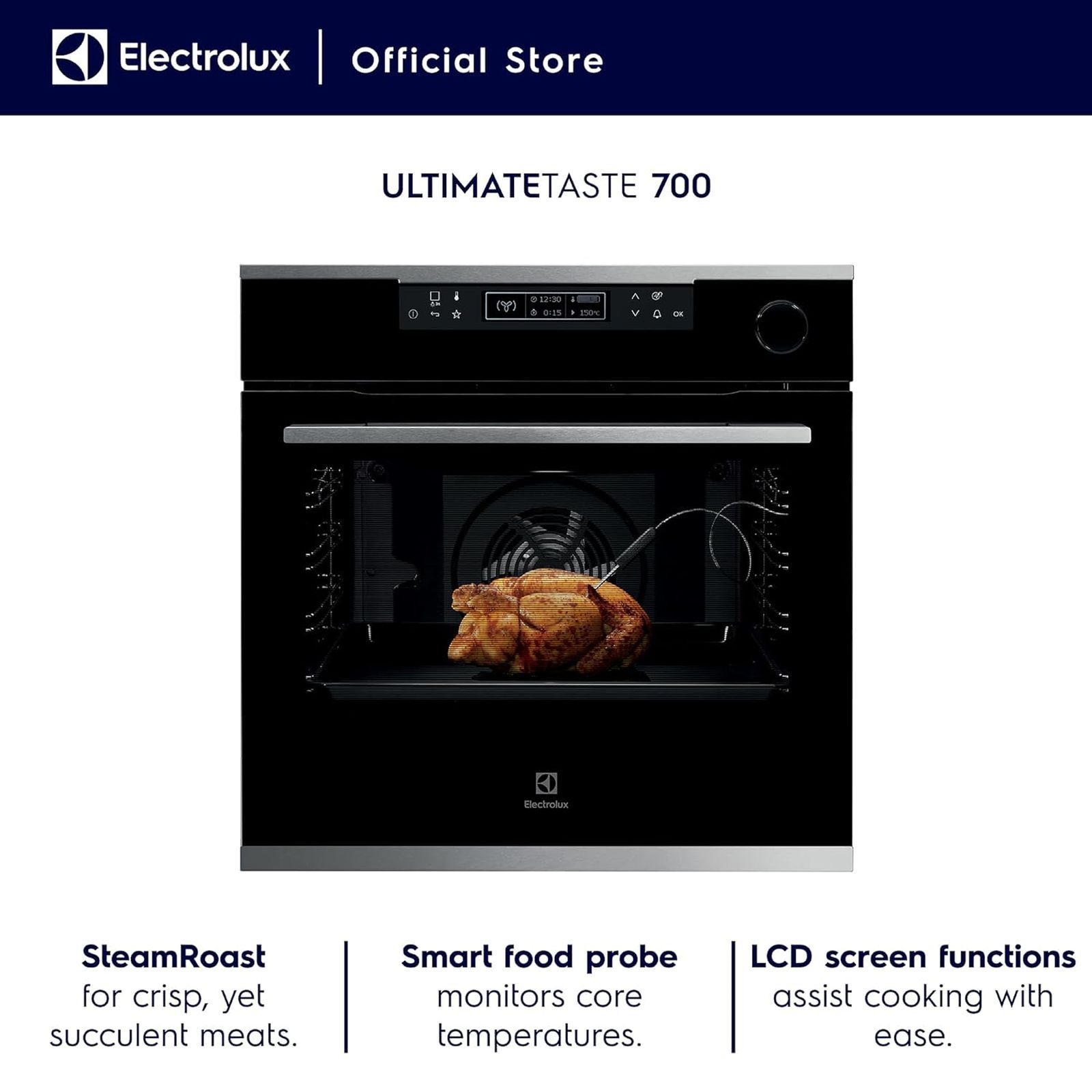 Electrolux UltimateTaste 700 72L 60cm Built-in Microwave with LCD Screen Functions (KOCBP21XA, Black)_5