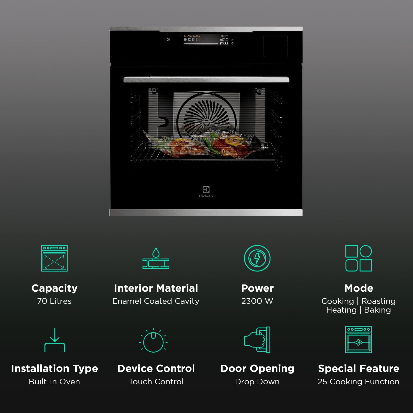 Electrolux Ultimate Taste 900 70L 60cm Built-in Microwave with SteamPro Technology (KOAAS31X, Black)_3